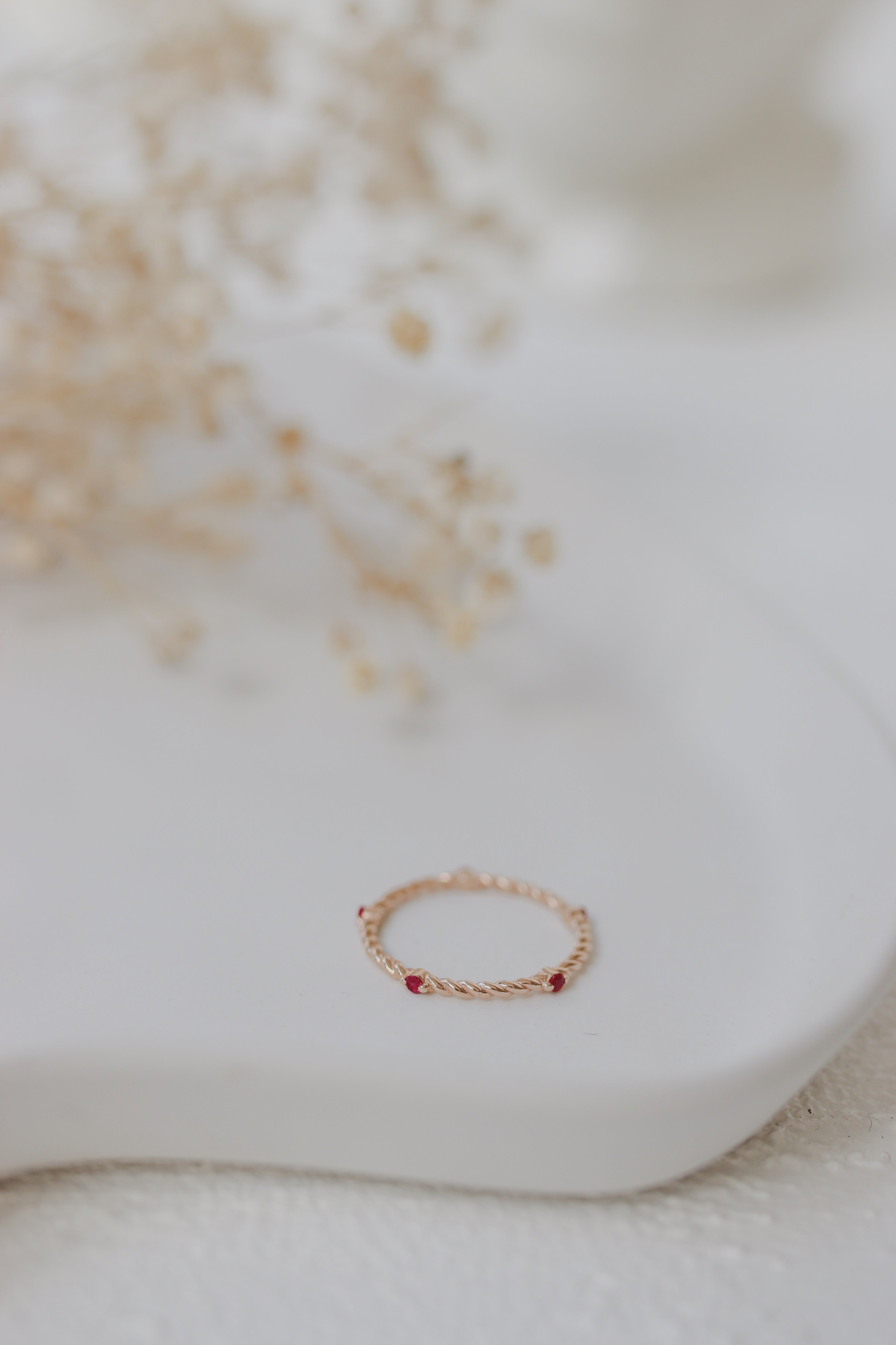 Twisted Wedding Band With Ruby Orizzo fine jewelry