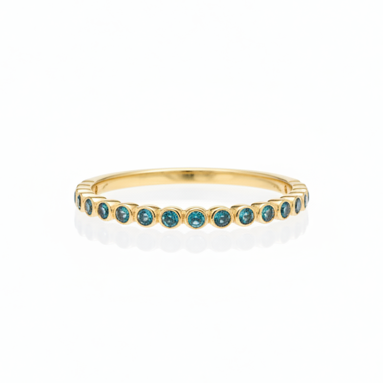 Sada rámečků London Blue Topaz Stack Ring - Eternity Band