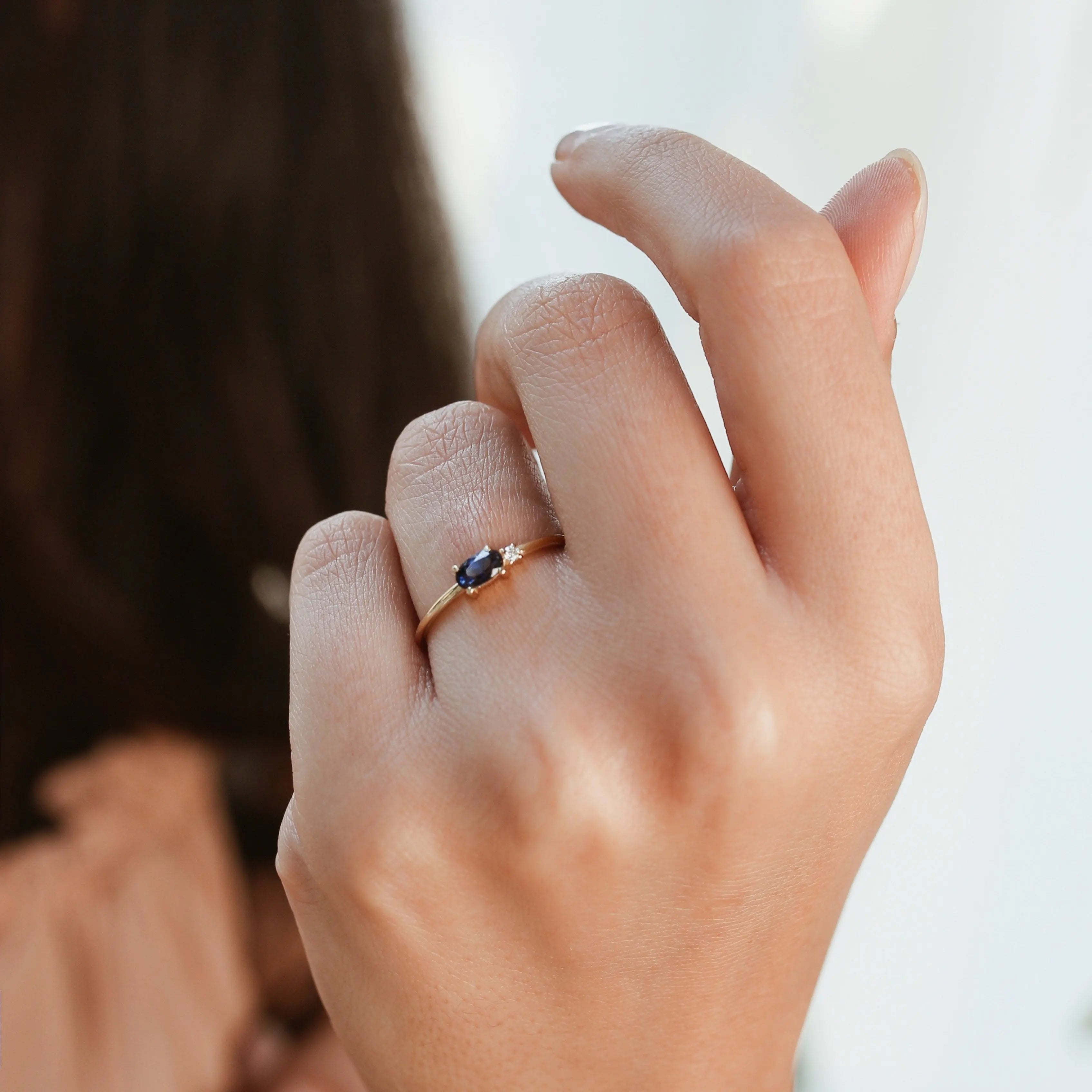 Blue Sapphire Ring With Diamond Orizzo fine jewelry