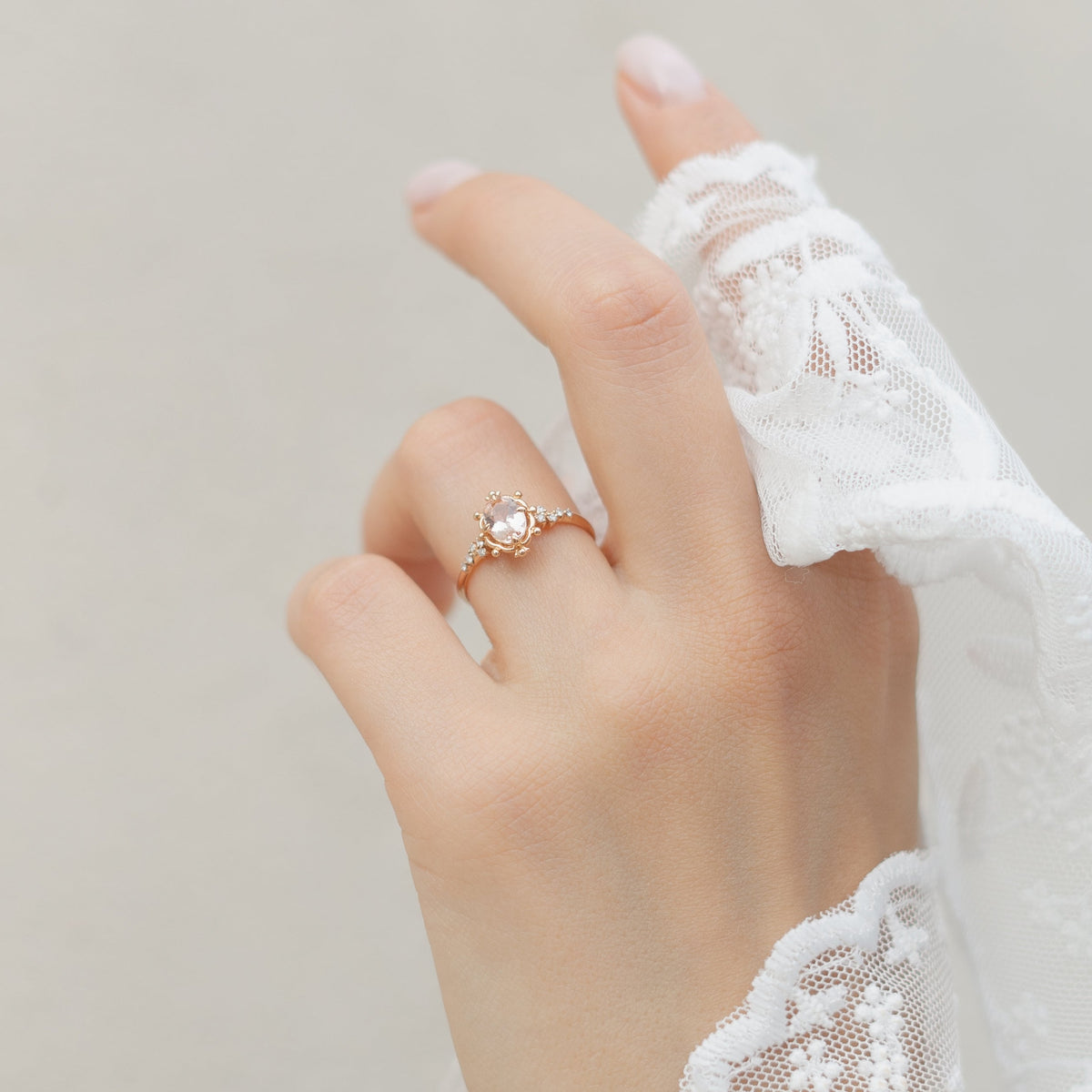 Half Tour Diamond Engagement Ring