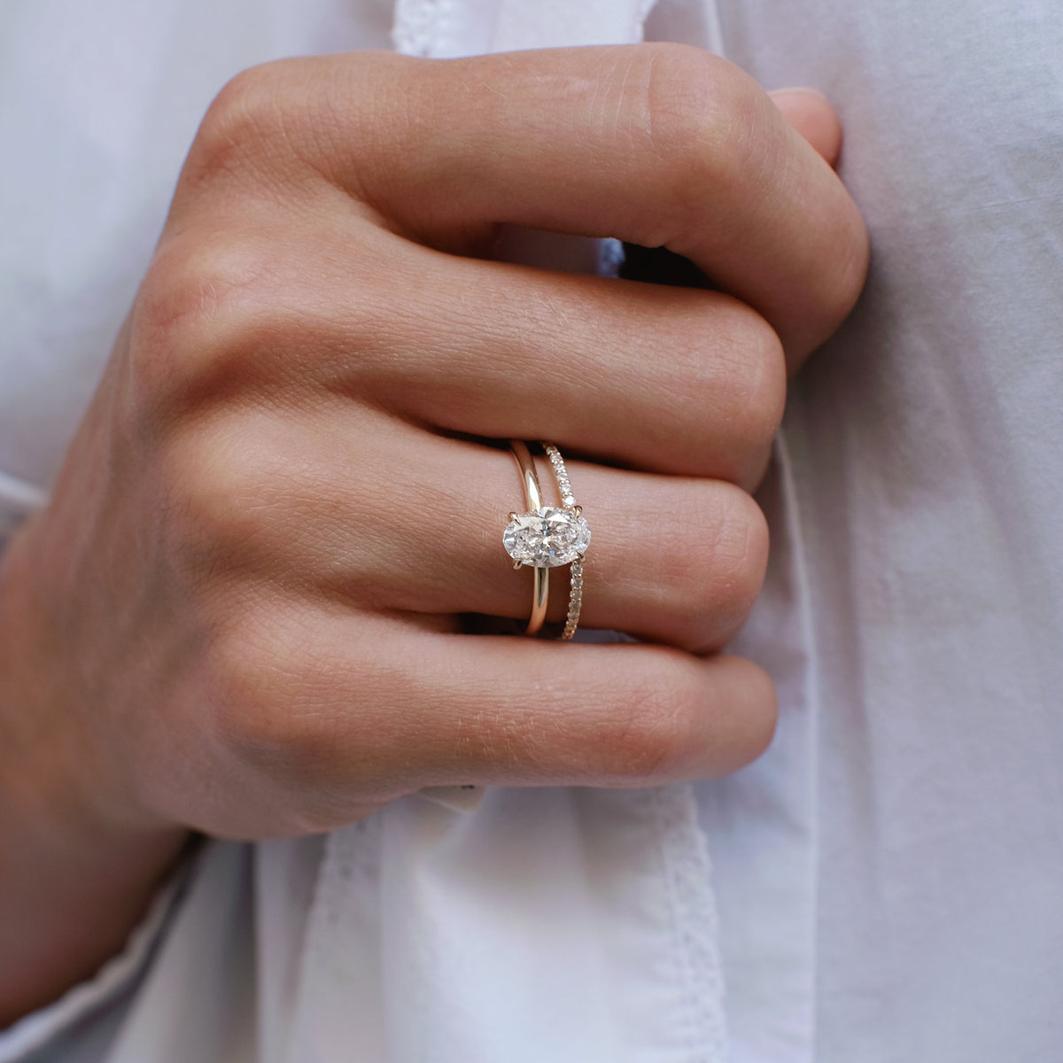 Oval Cut Solitaire Diamond Engagement Ring - Lab Grown