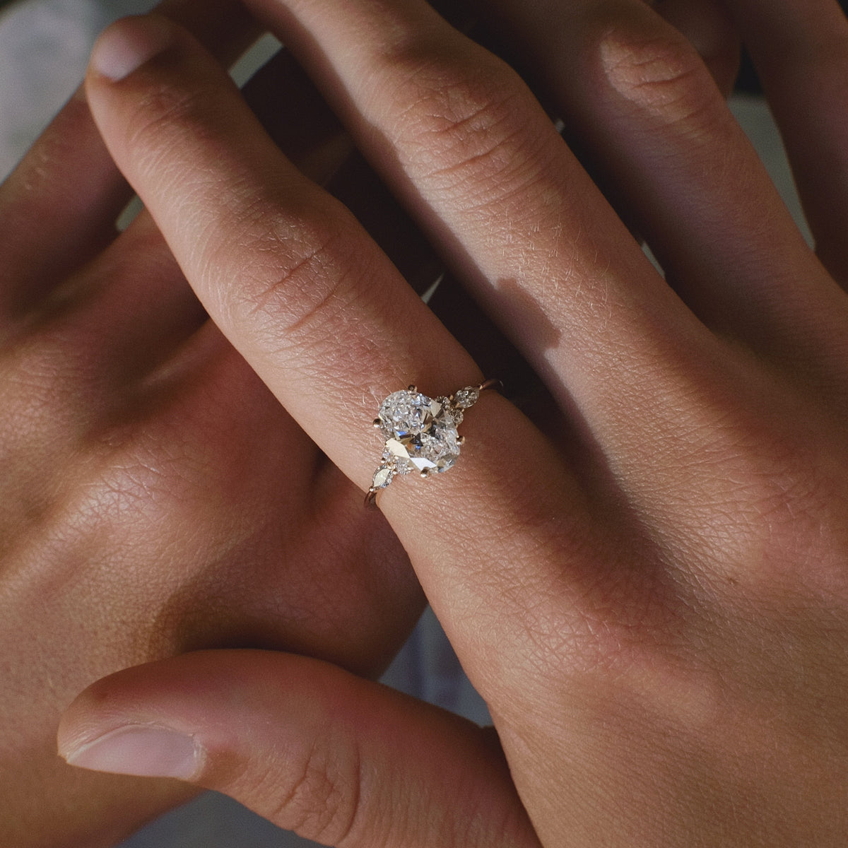 Oval Cut Diamond Engagement Ring - Lab Grown