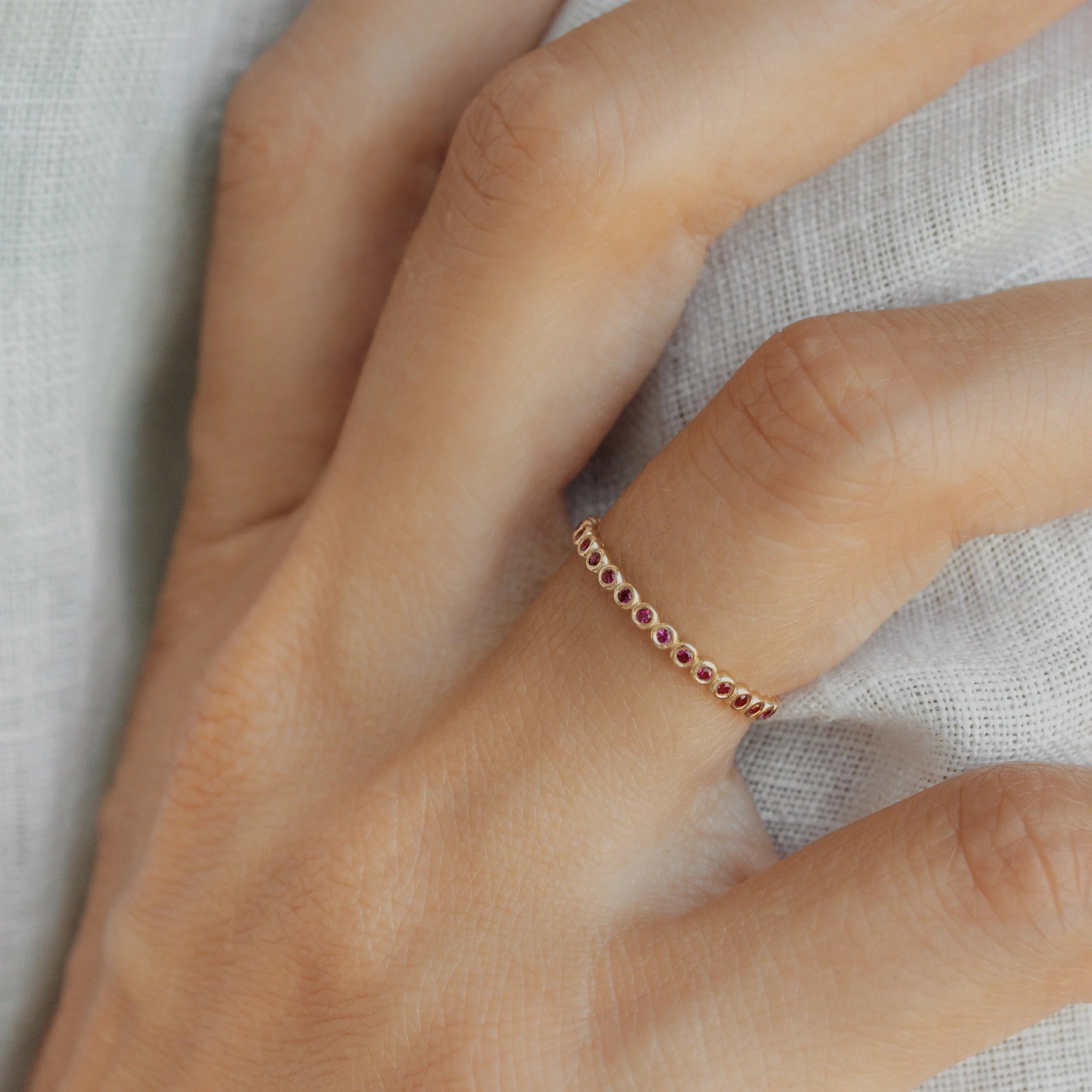 Bezel Set Ruby Stacking Ring Orizzo fine jewelry