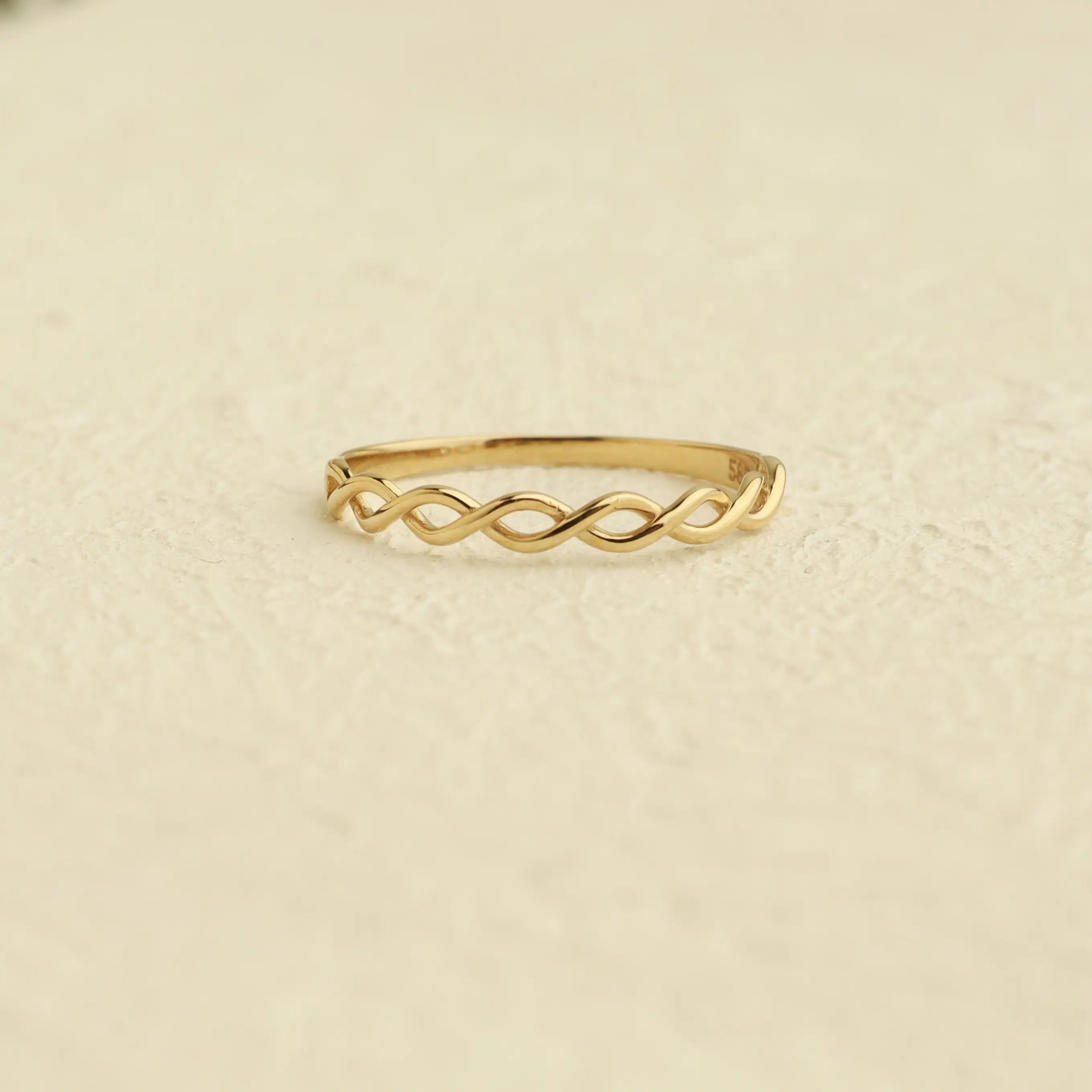 14 Karat Solid Gold Braided Ring Orizzo fine jewelry