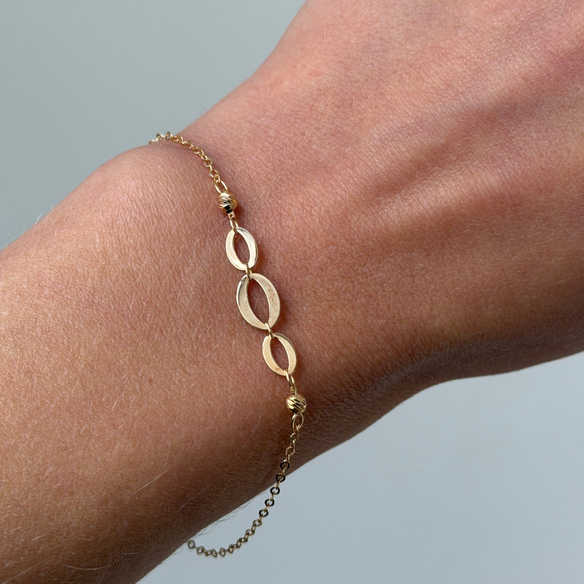 Triple Oval Link Station Bracelet