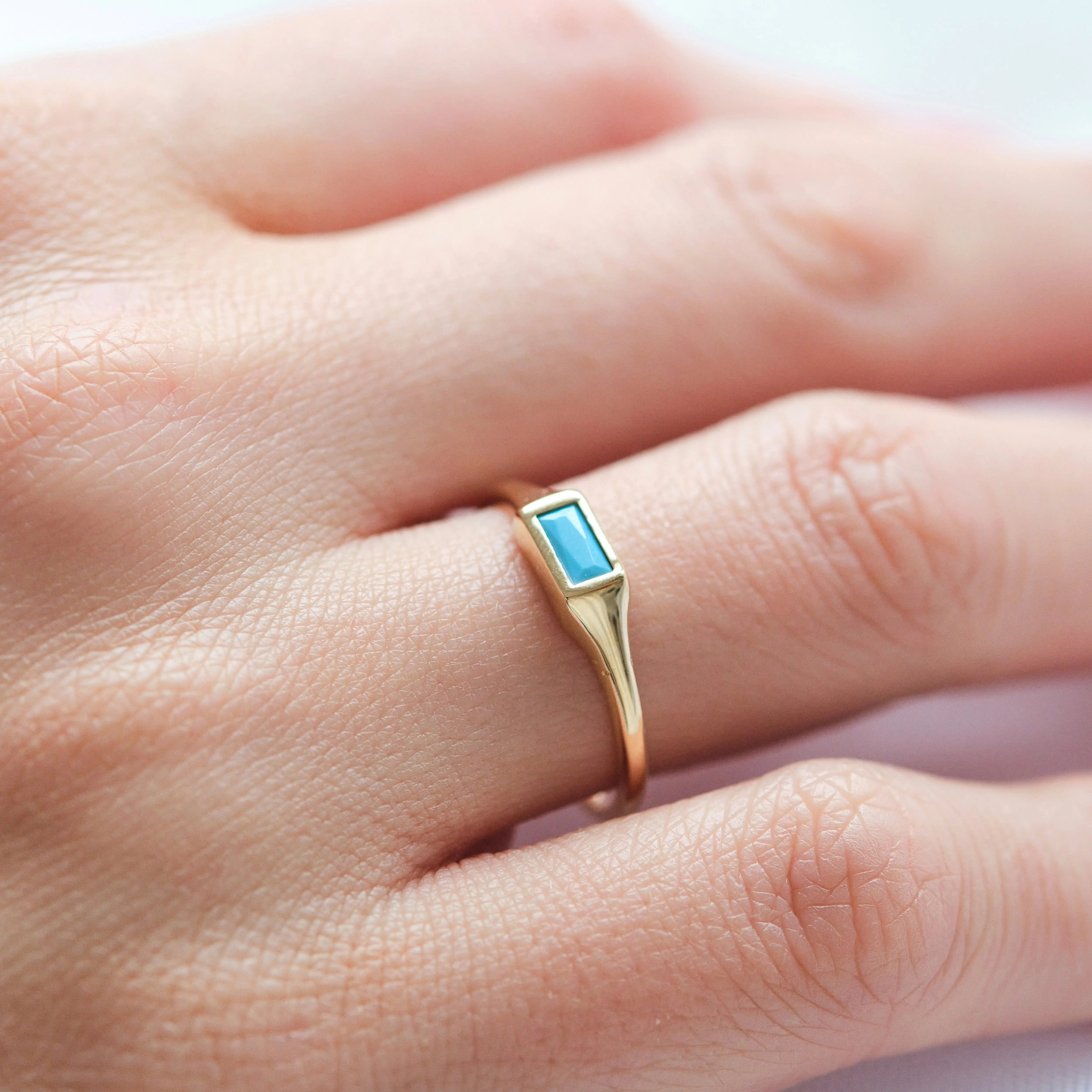 Turquoise Signet Ring In 14k Gold Orizzo fine jewelry