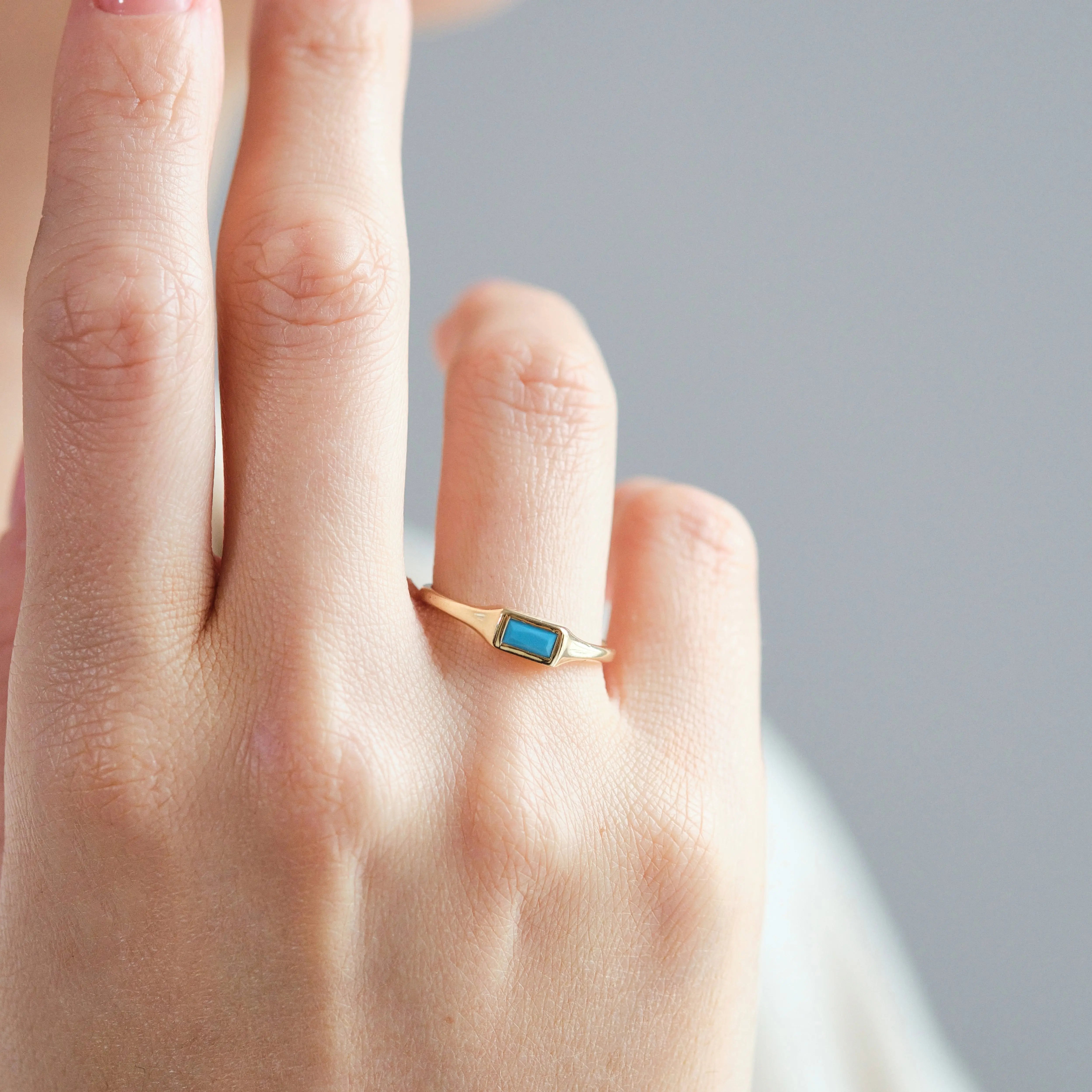 Turquoise Signet Ring In 14k Gold Orizzo fine jewelry