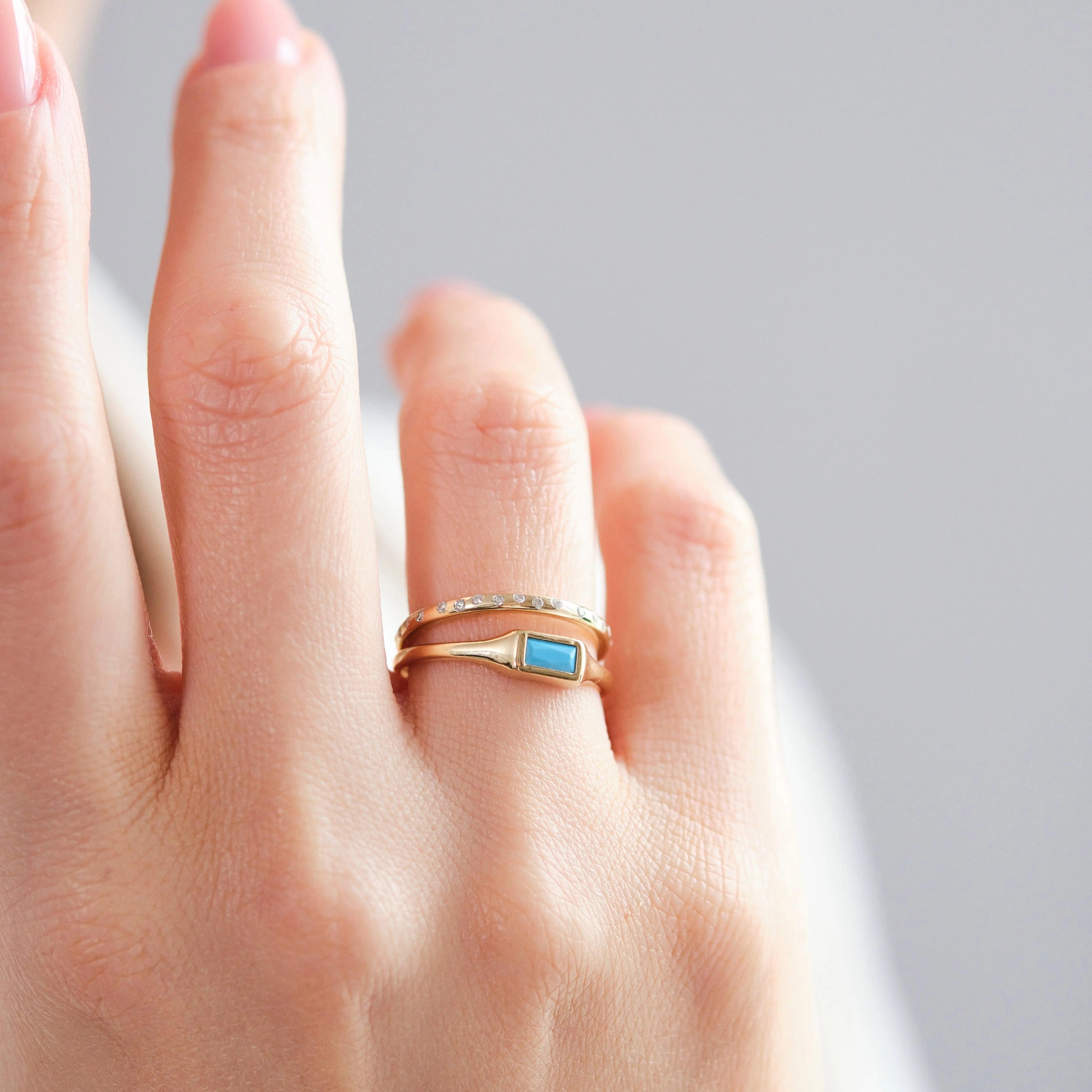 Turquoise Signet Ring In 14k Gold Orizzo fine jewelry