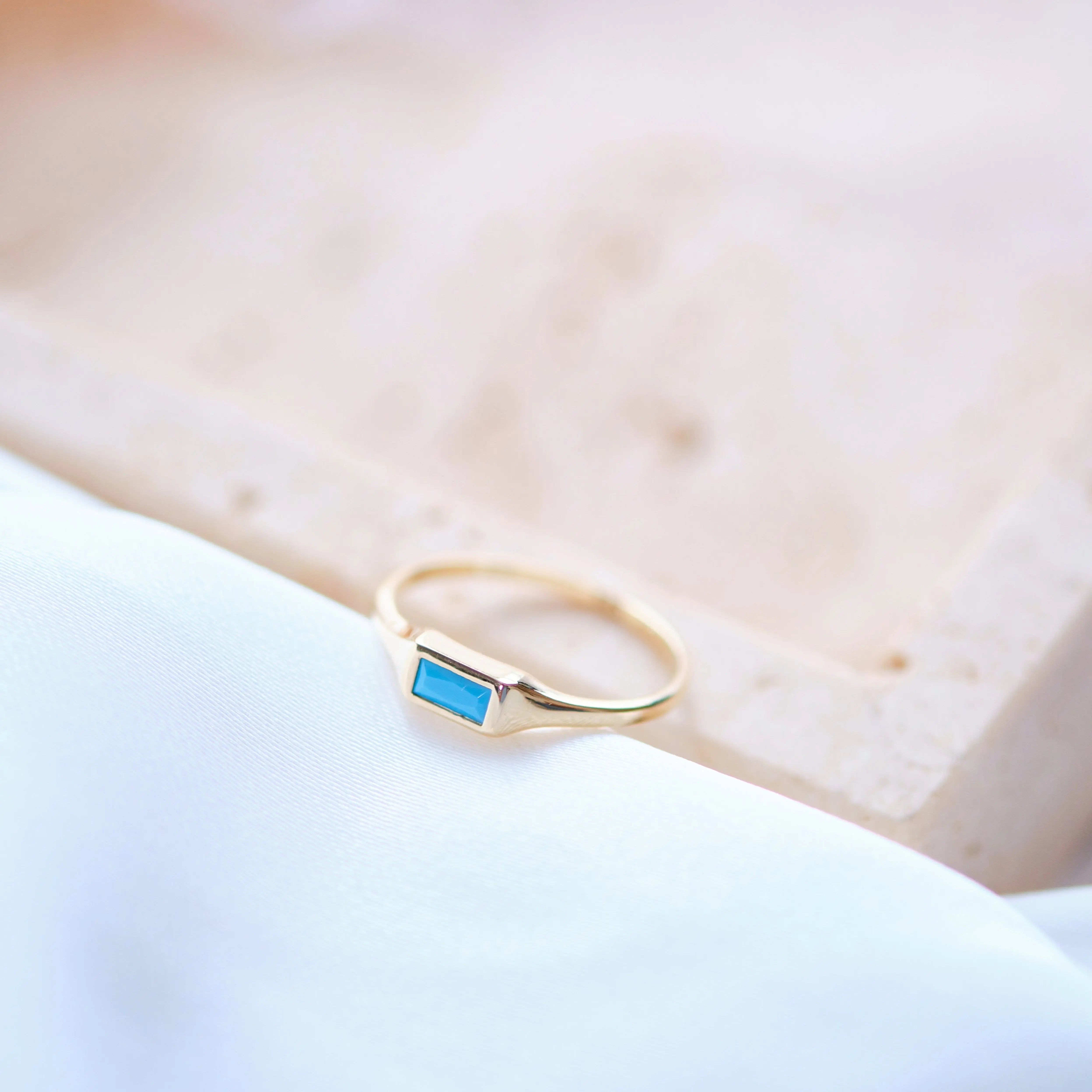 Turquoise Signet Ring In 14k Gold Orizzo fine jewelry