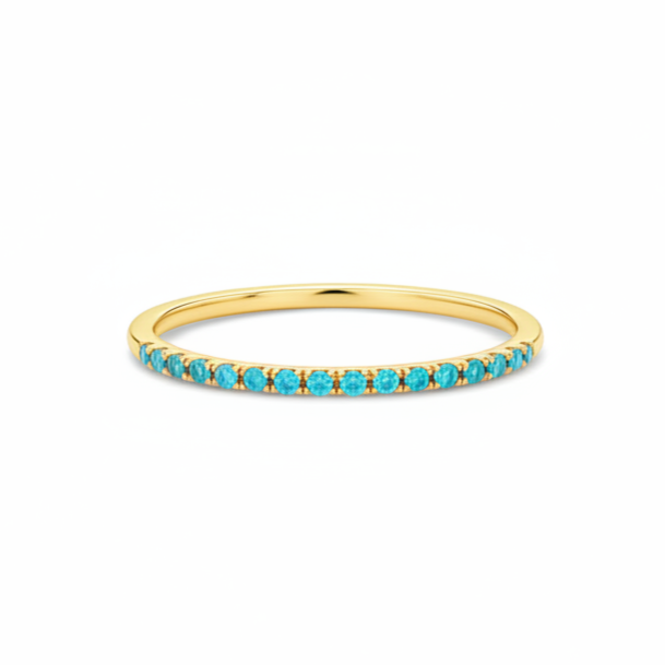 Turquoise Eternity Ring in 14k Gold