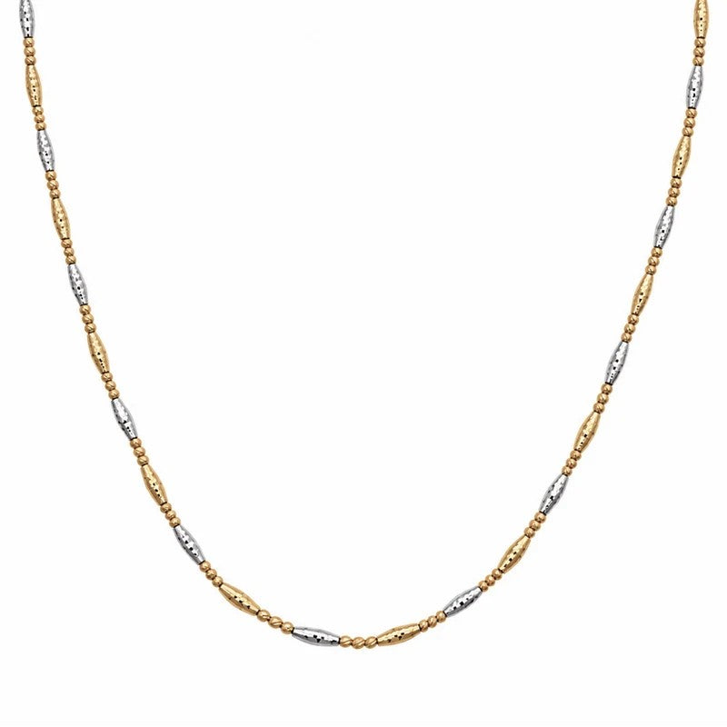 Two-Tone Textured Bead Necklace