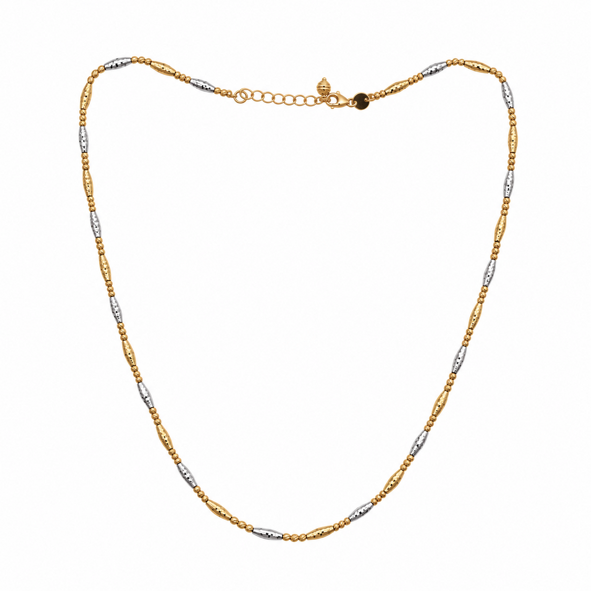 Two-Tone Textured Bead Necklace