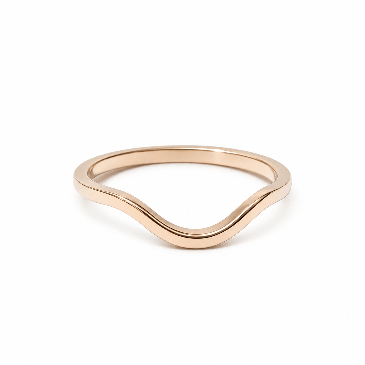 Curved Wedding Band in 14k Gold