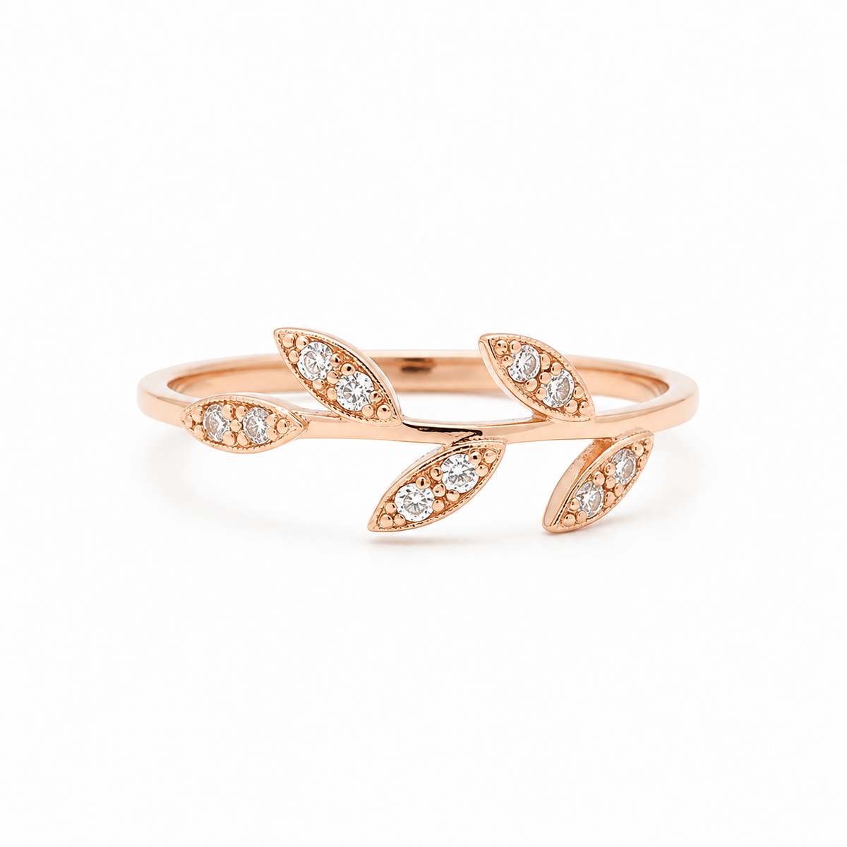 Olive Leaf Diamond Ring