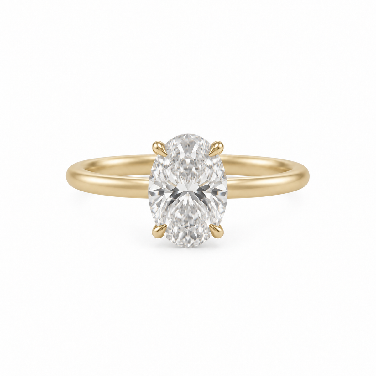 Oval Cut Solitaire Diamond Engagement Ring - Lab Grown