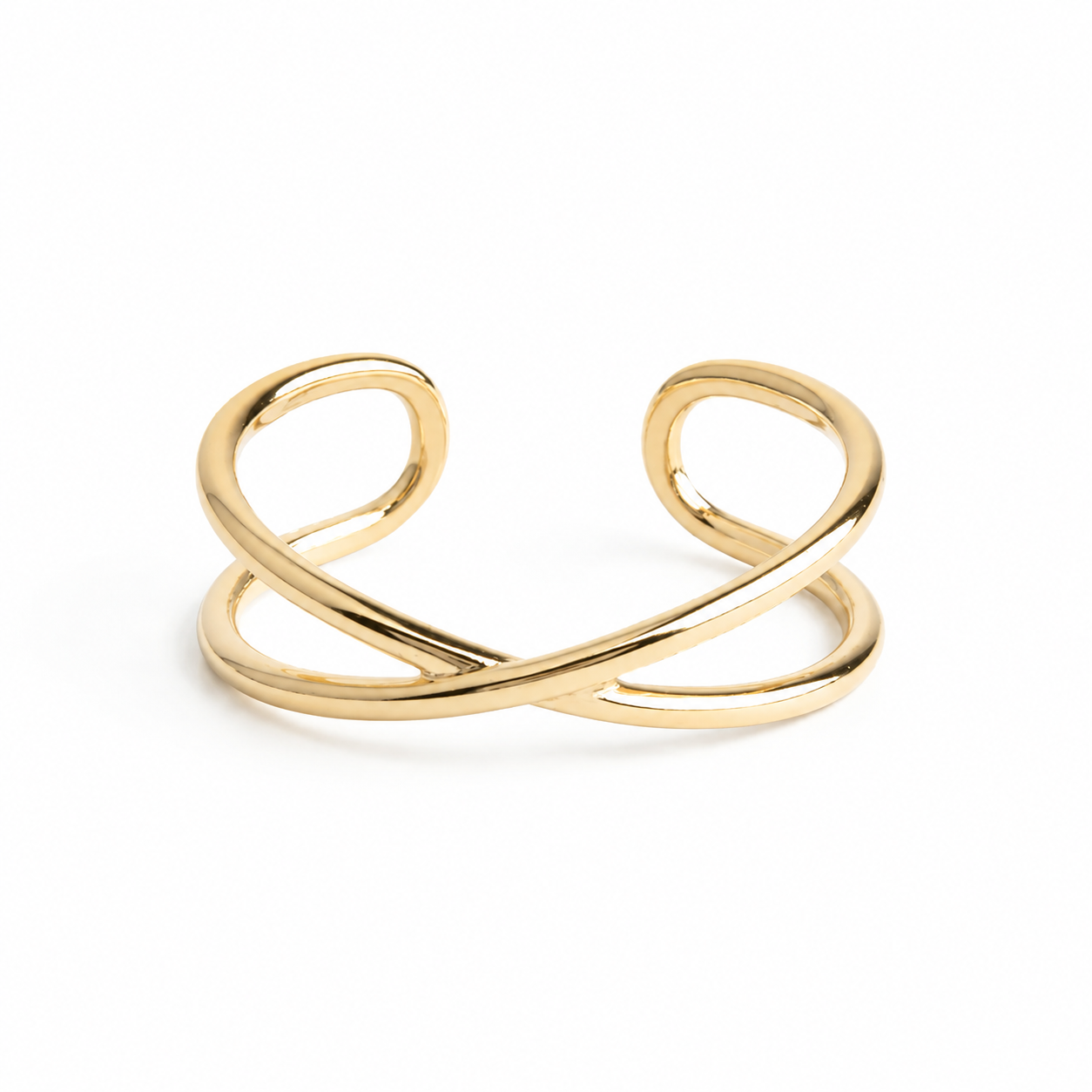 Double Gold Cross Ring - Twist