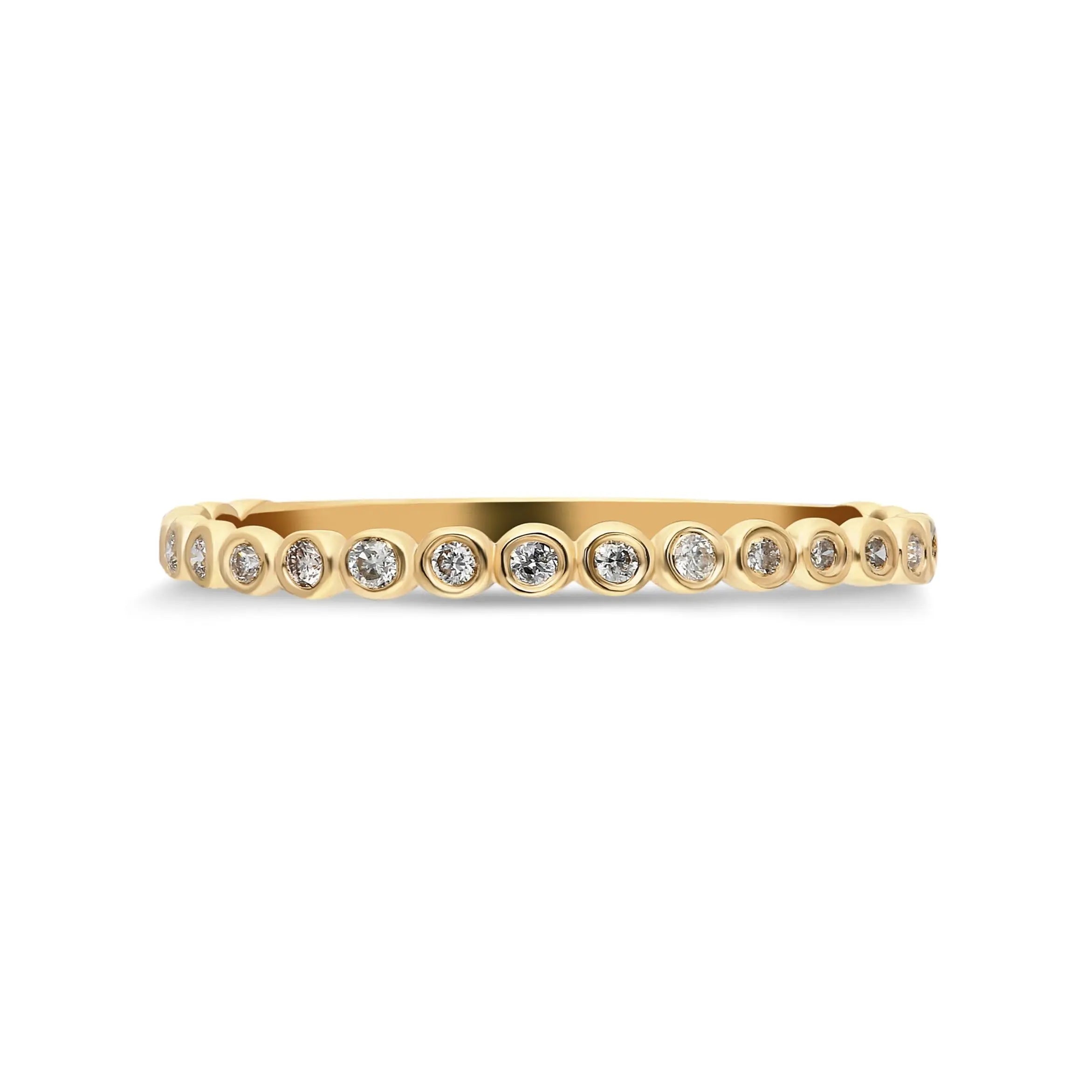 Bezel Diamond Stacking Ring Orizzo fine jewelry