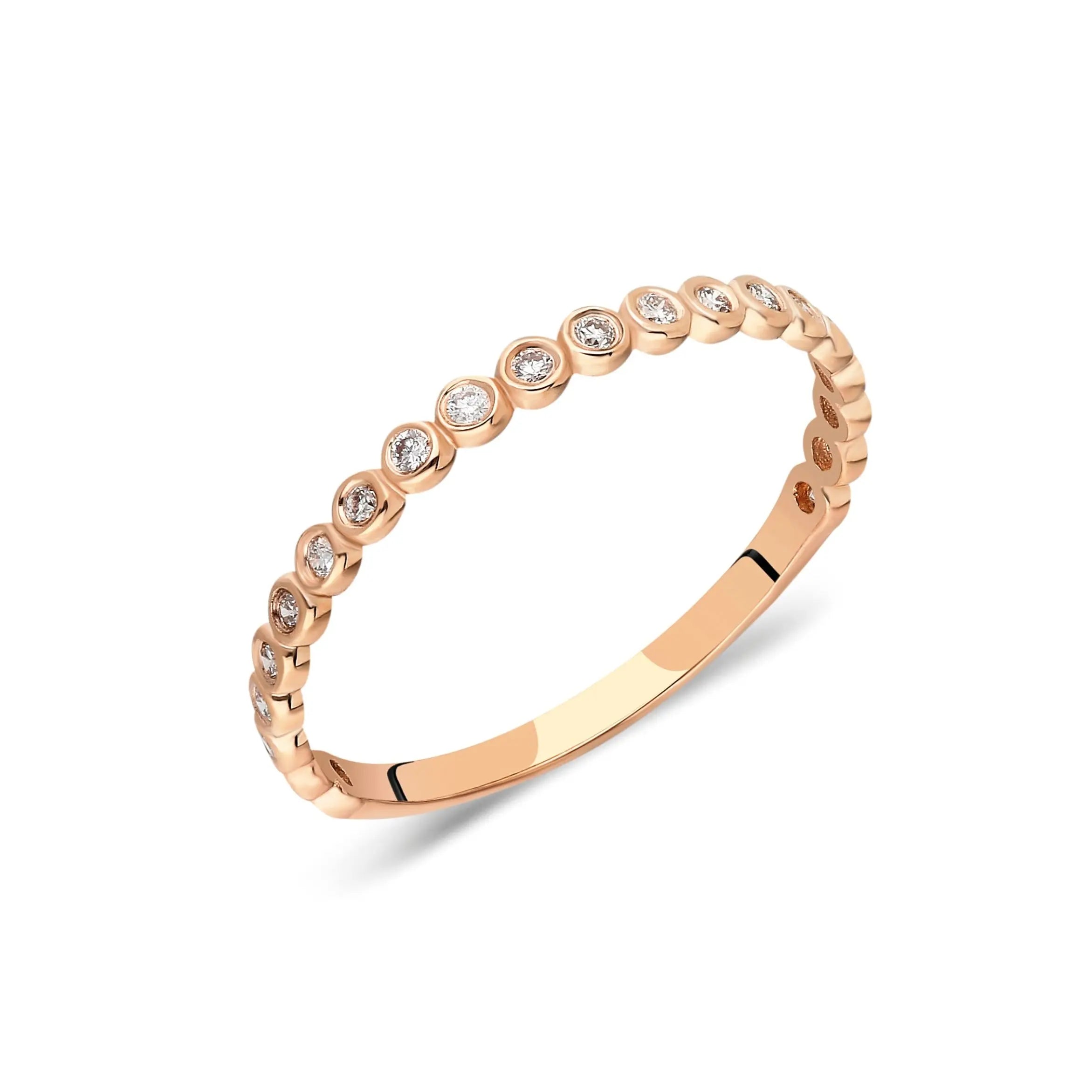 Bezel Diamond Stacking Ring Orizzo fine jewelry