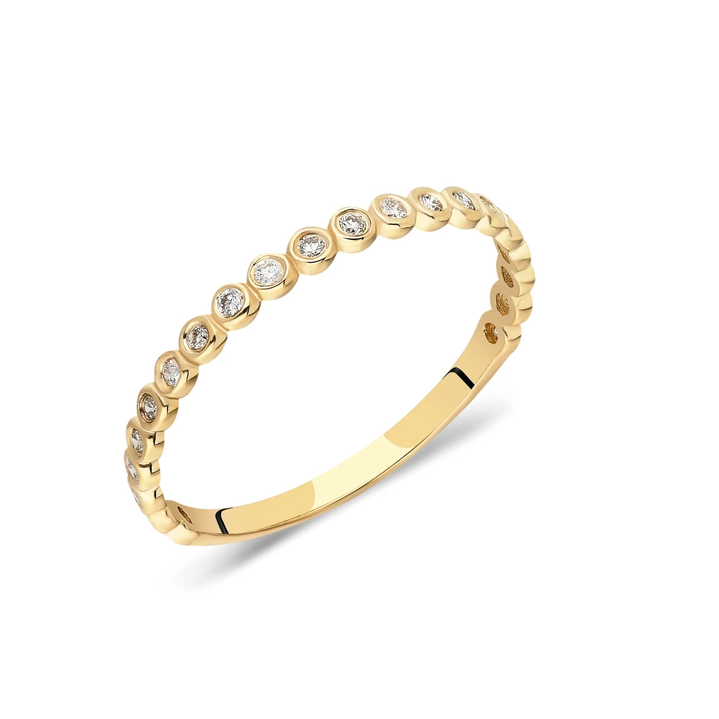 Bezel Diamond Stacking Ring Orizzo fine jewelry