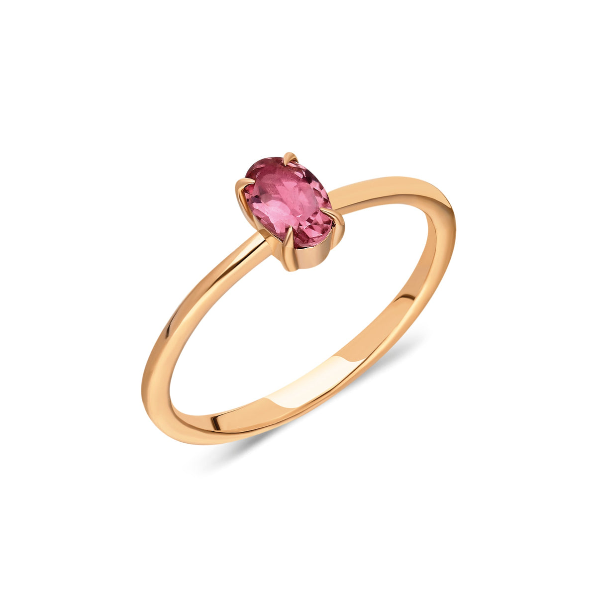 Oval Tourmaline Claw Setting Ring - Crown