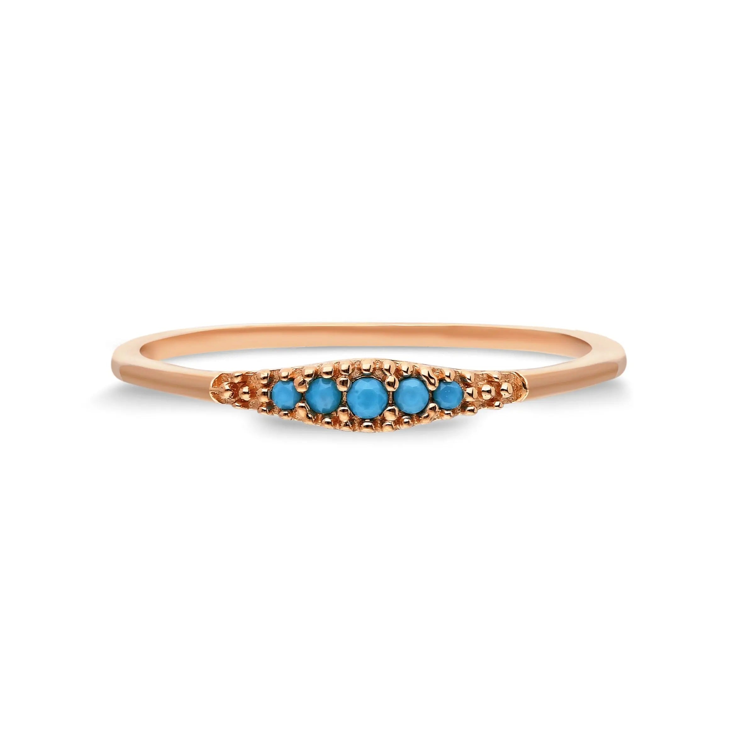 Art Deco Turquoise Gold Ring Orizzo fine jewelry