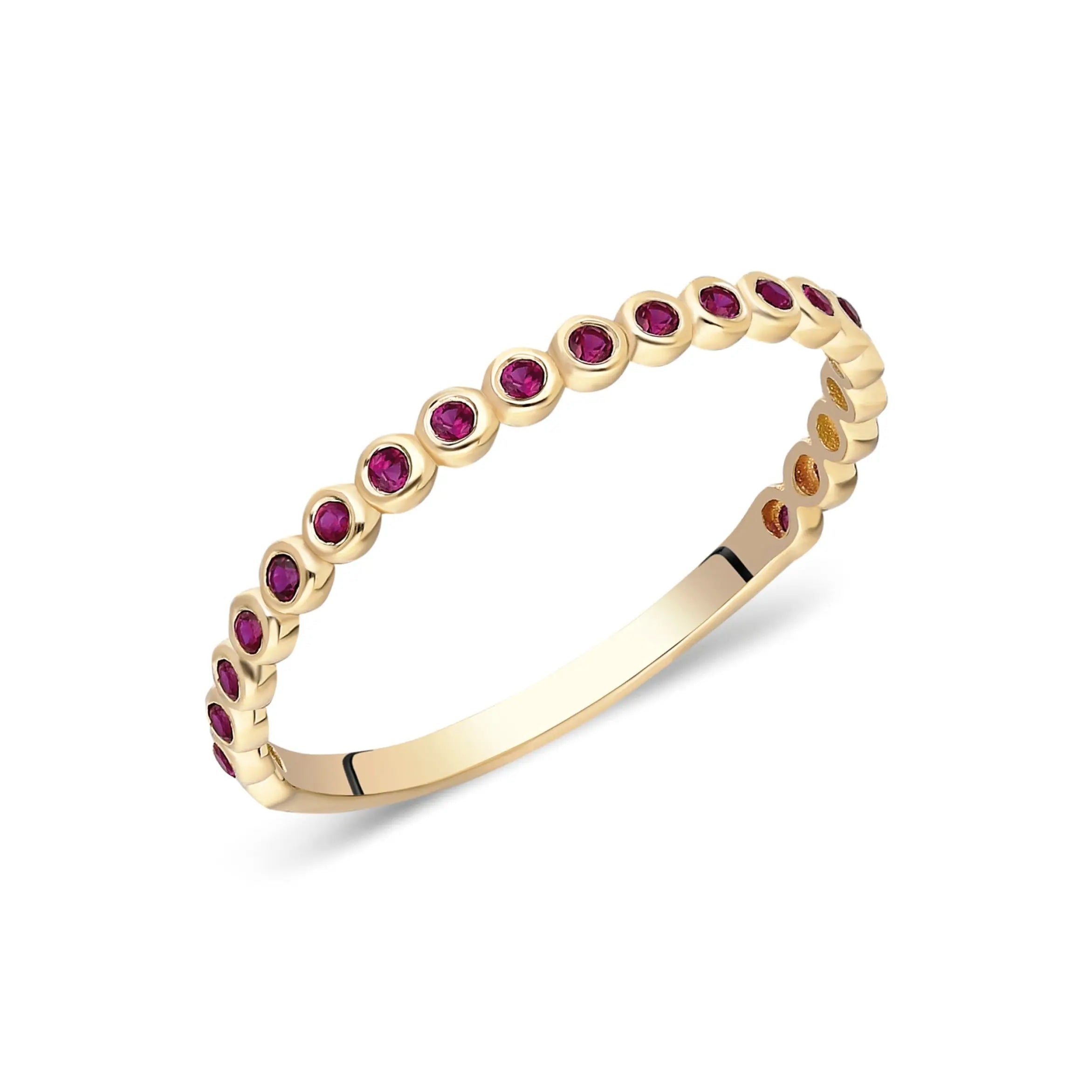 Bezel Set Ruby Stacking Ring Orizzo fine jewelry