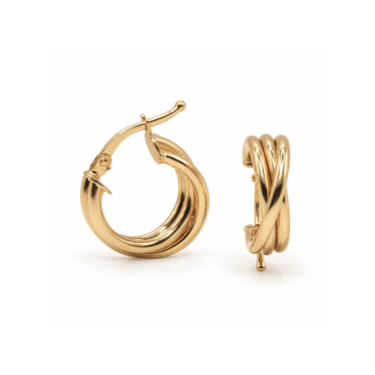 Triple Twist Hoop Earrings