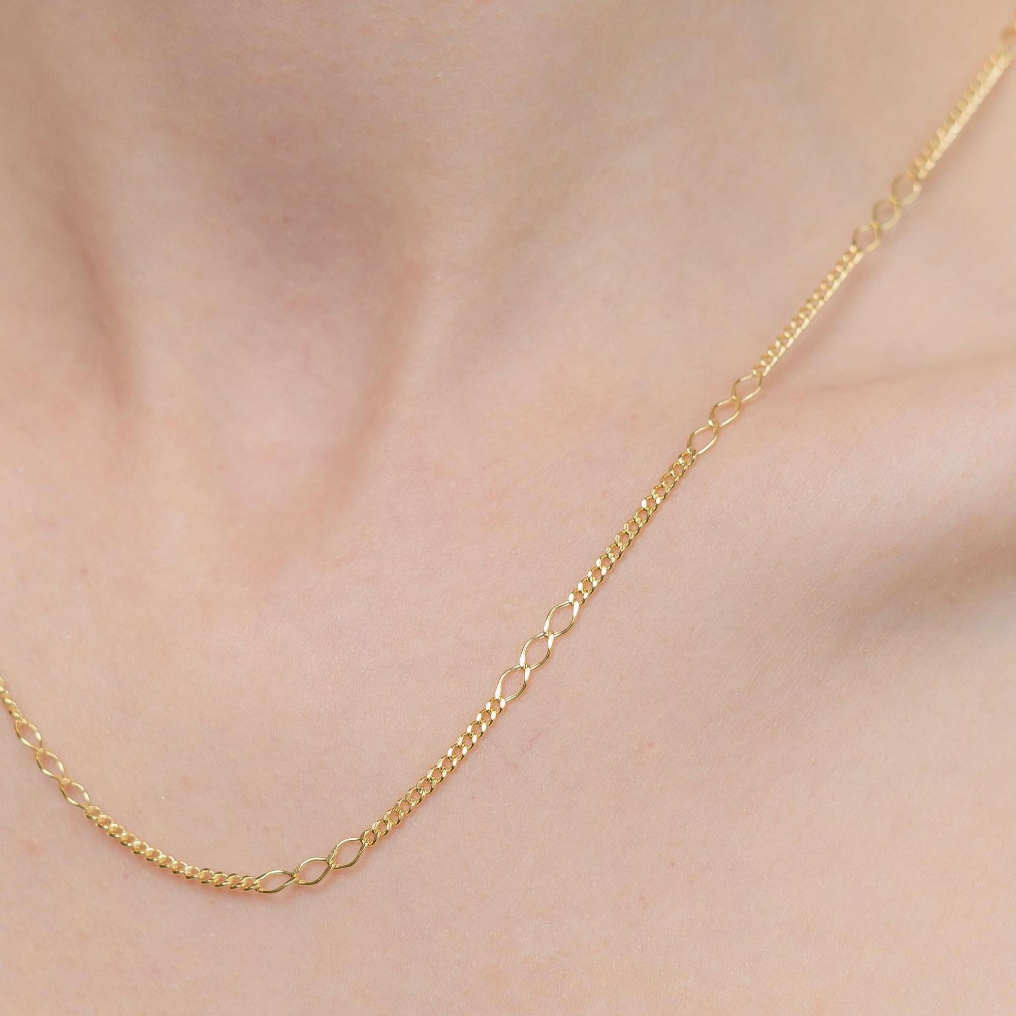 Halskette aus 14 Karat Gelbgold – Halskette aus massivem Gold – Kette aus 14 Karat Gold – Zarte Goldkette – Geschenk für Damen