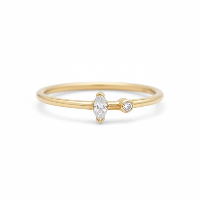 Marquise Round Diamond Stackable Ring