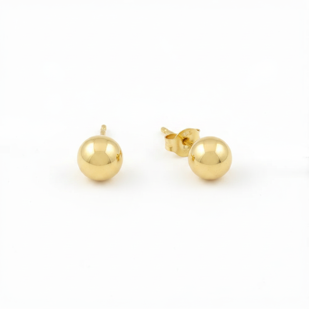 14K Gold Ball Stud Earrings 3mm