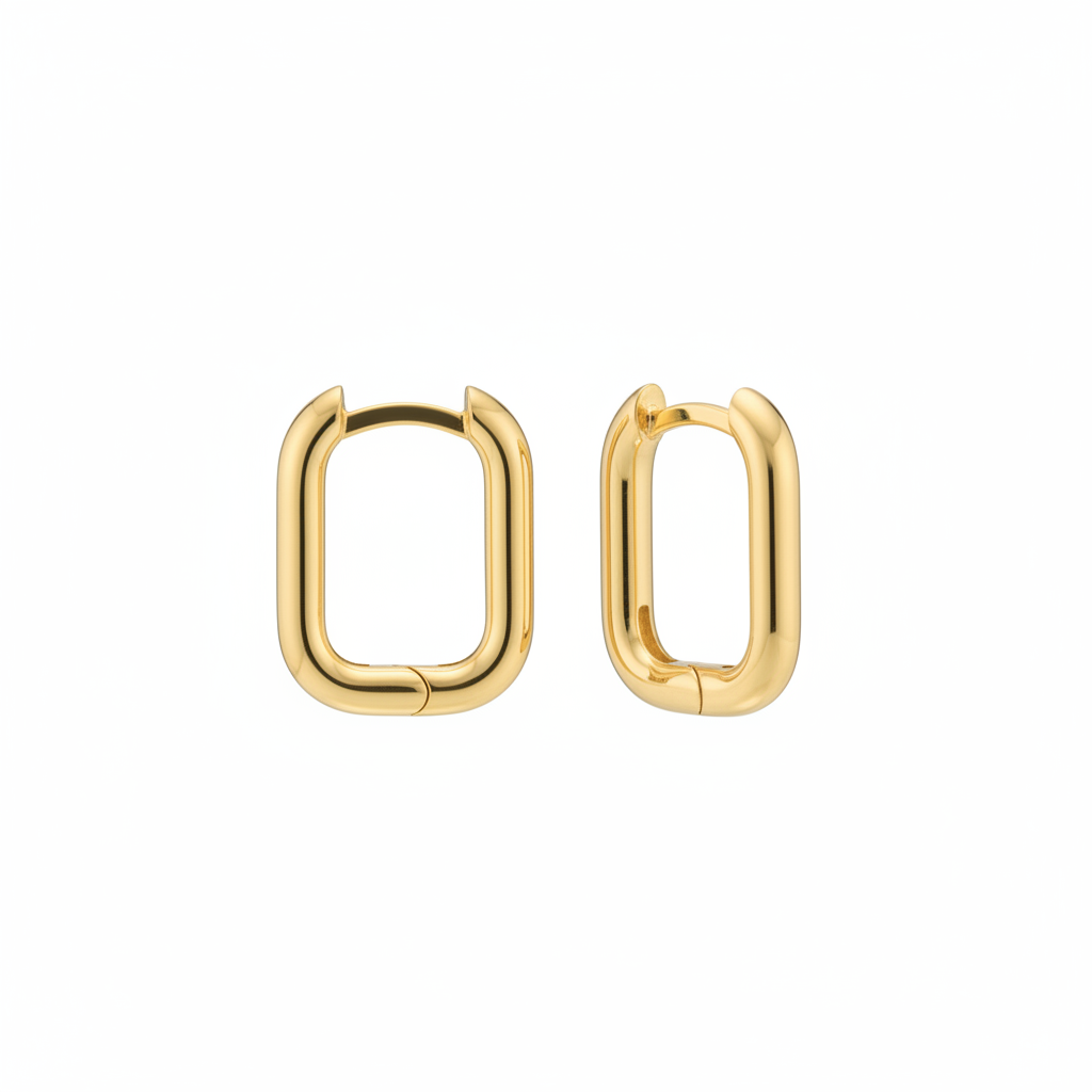 Rectangular Huggie Hoop Earrings