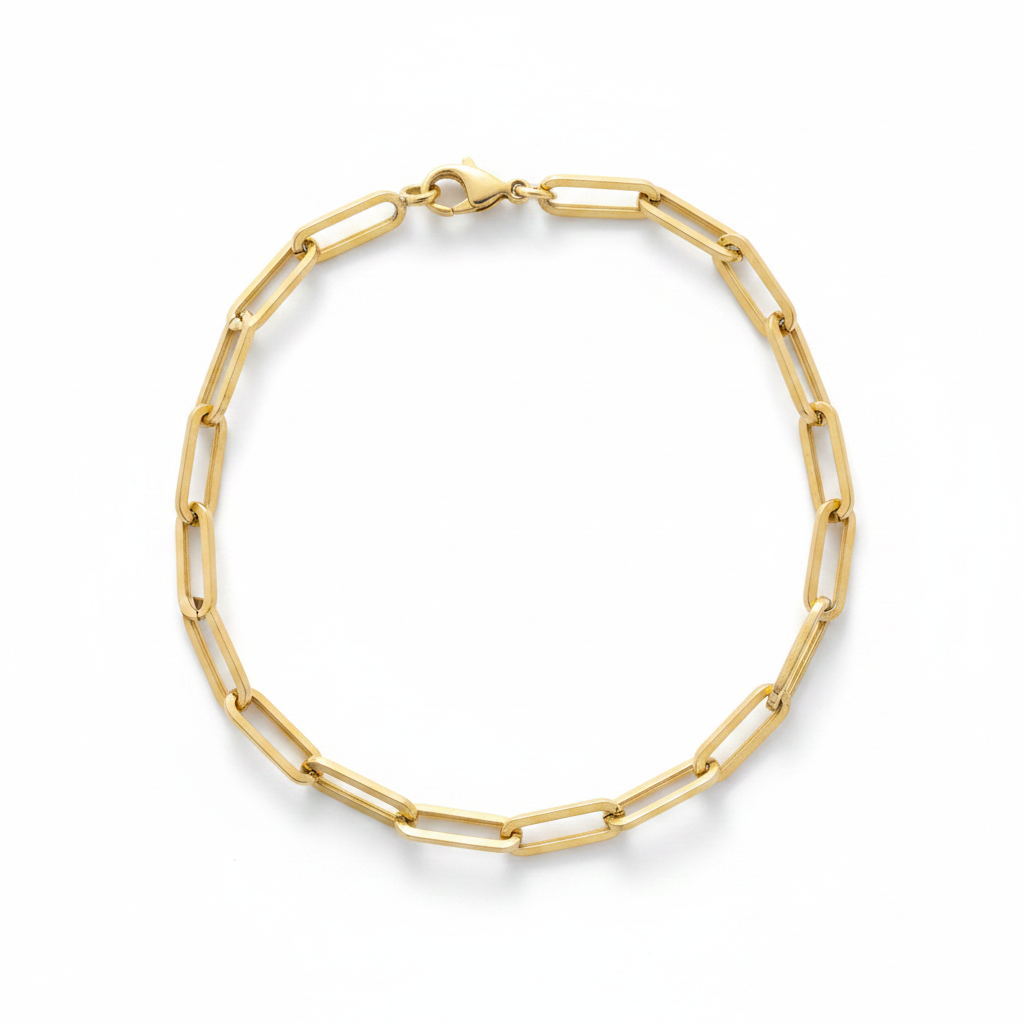 14K Gold Paperclip Bracelet
