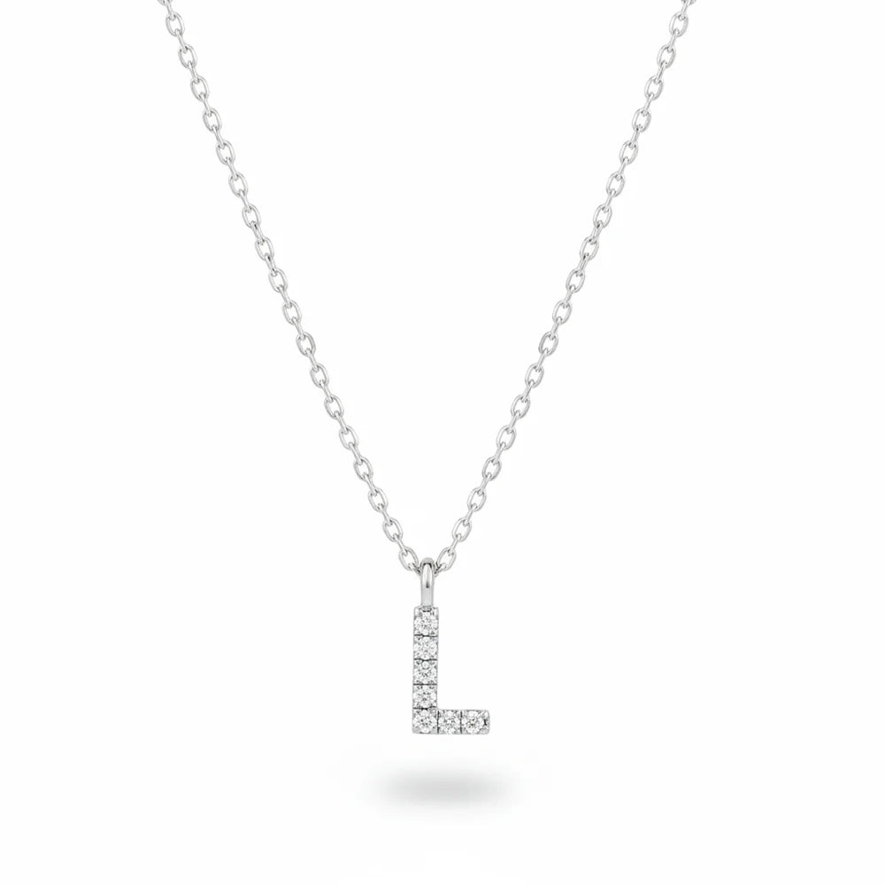 Diamant Buchstaben Halskette aus 14 Karat Gold, personalisierter Schmuck