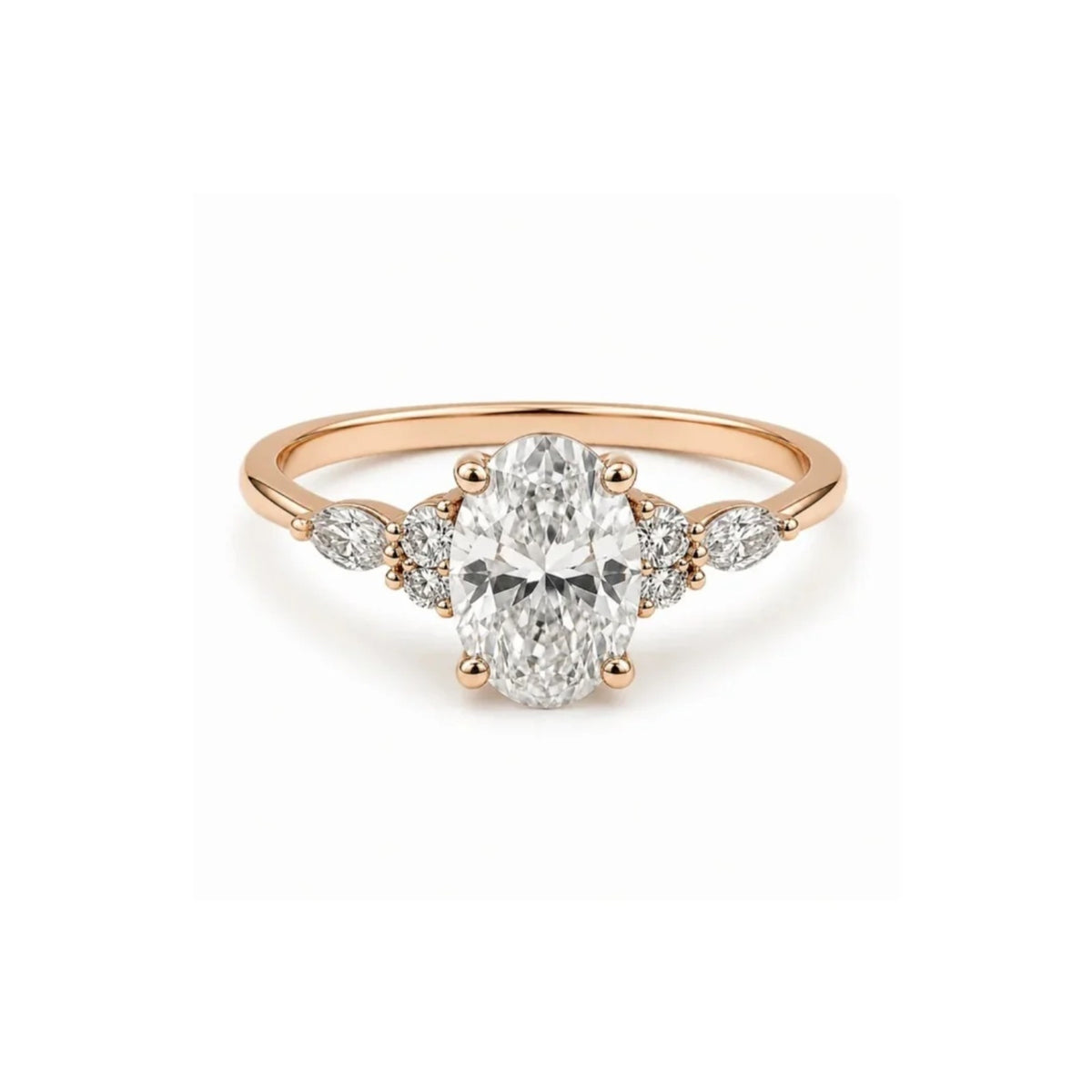 Oval Cut Diamond Engagement Ring - Lab Grown