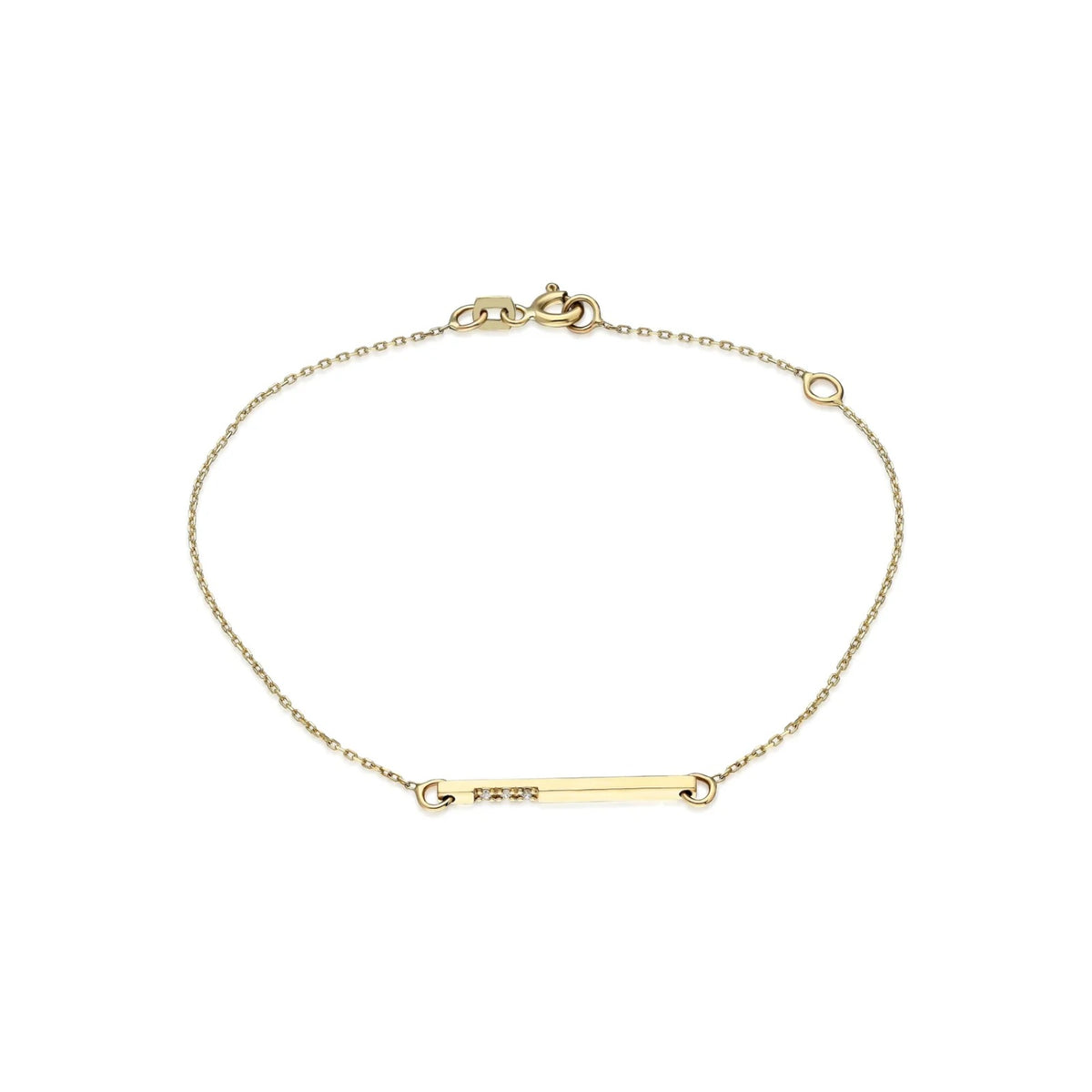 14 Karat Gold Diamond Bar Bracelet