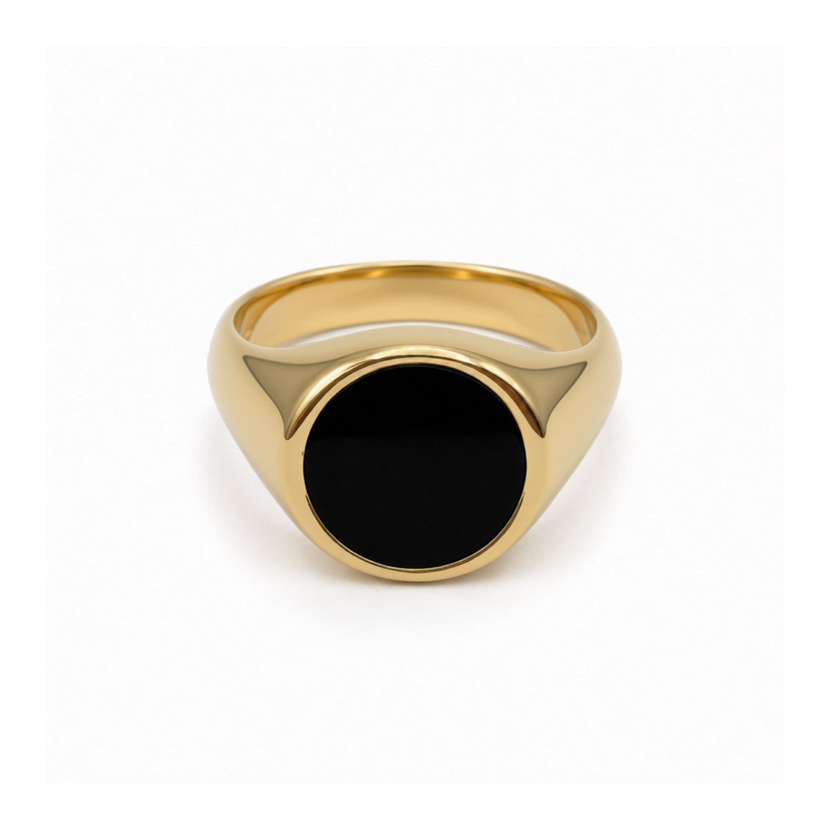 Round Onyx Signet Ring