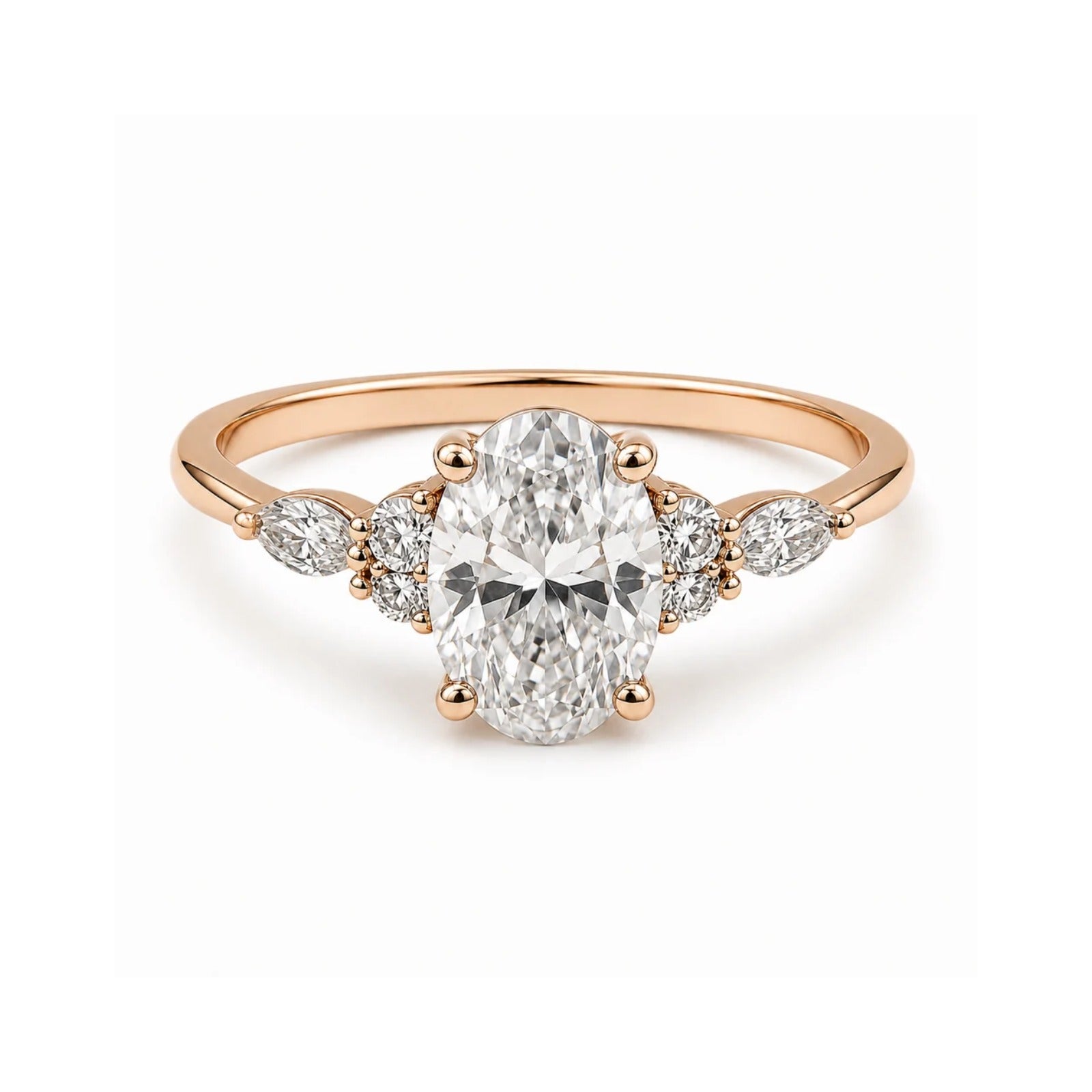 Oval Cut Diamond Engagement Ring - Lab Grown
