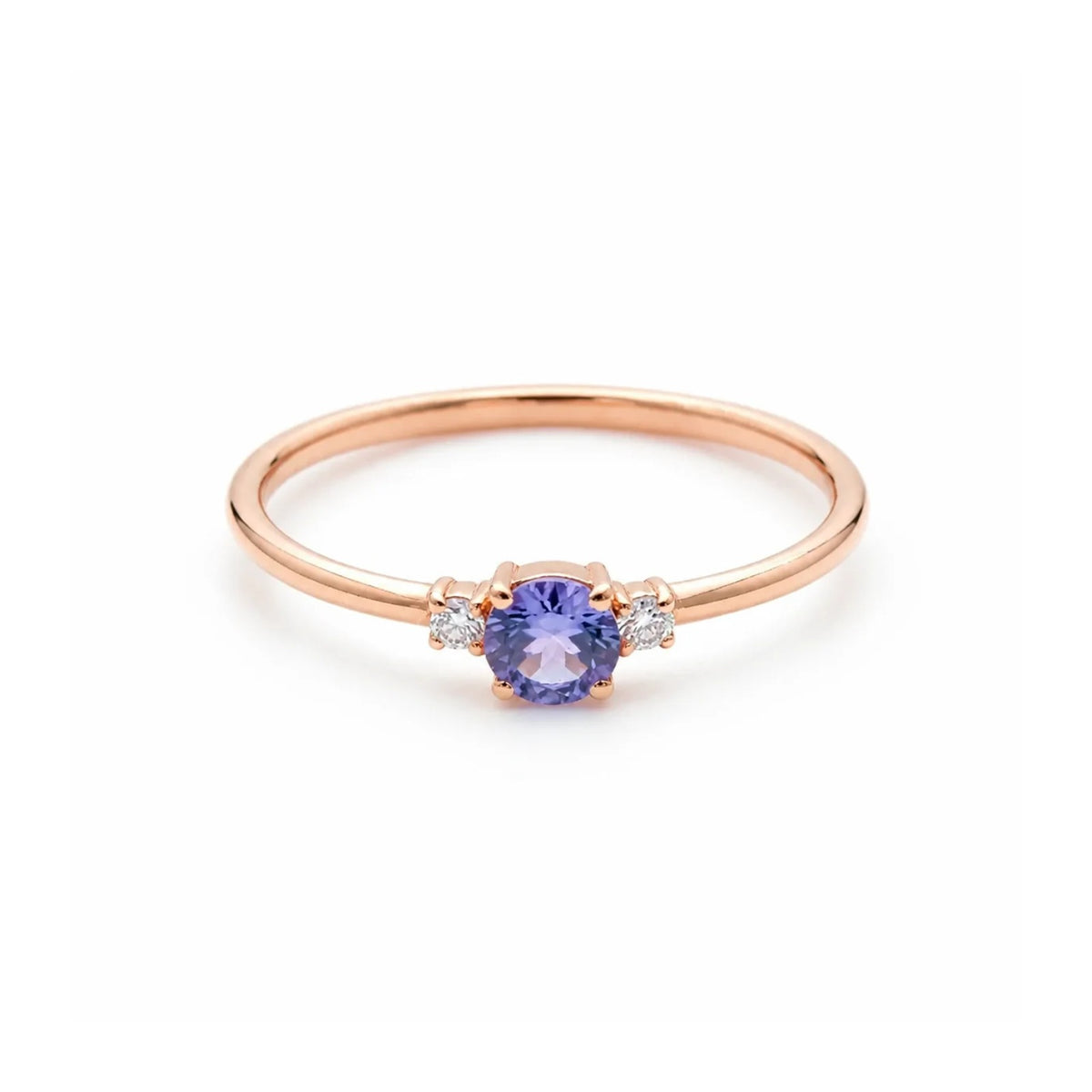 Dainty Tanzanite Ring With Diamond - Trinity