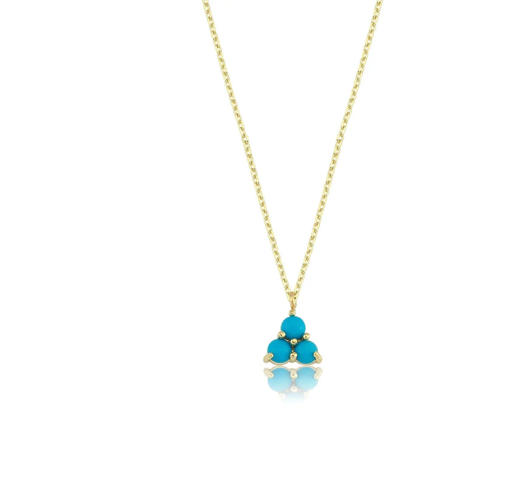 Turquoise  Necklace - Gold Necklace  -Solid Gold Necklace - Valentines Day Gift - 14 Karat Gold Necklace Orizzo fine jewelry