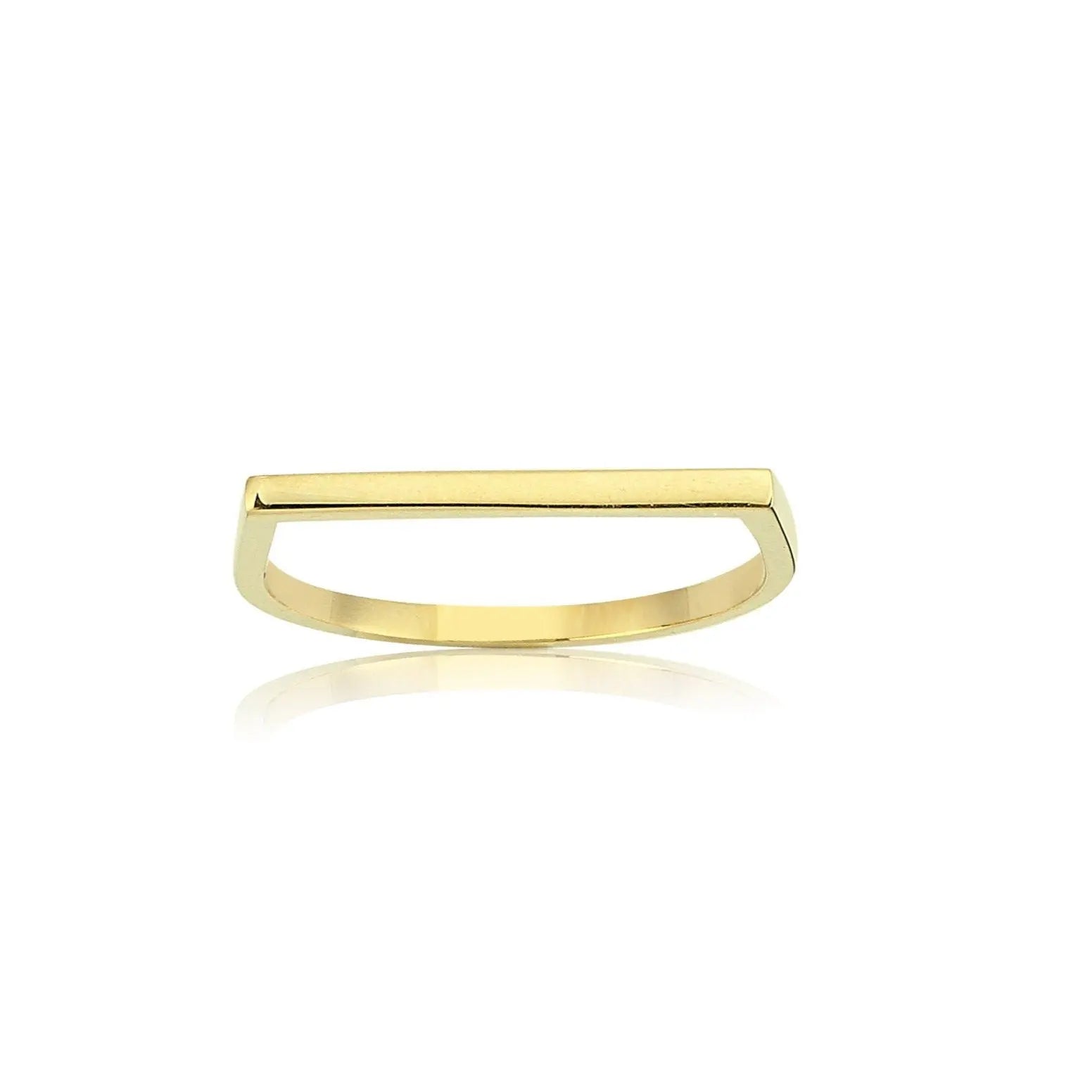 Simple Minimal Solid Gold Bar Ring Orizzo fine jewelry