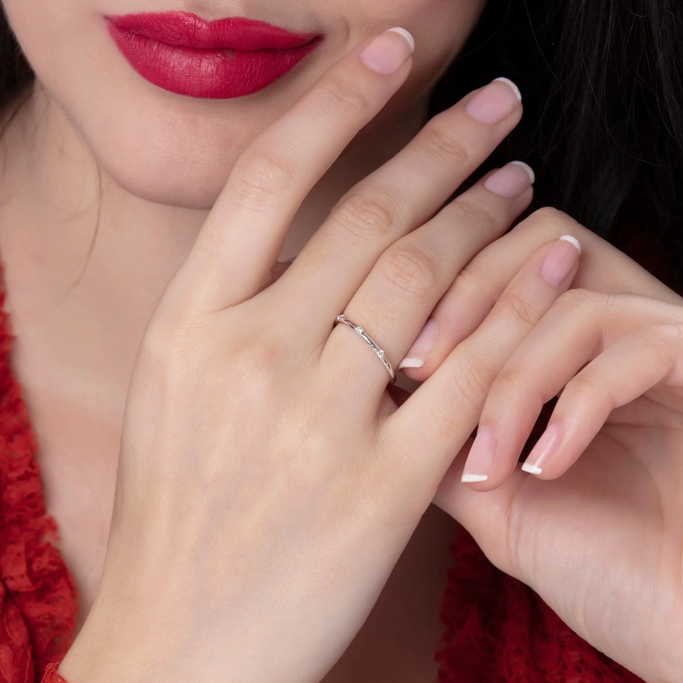Dainty Tria Diamond Ring , Dainty Diamond Ring , Tria Ring , Diamond Ring , Promise Ring , Dainty Engagement Ring, Stack Gold Ring