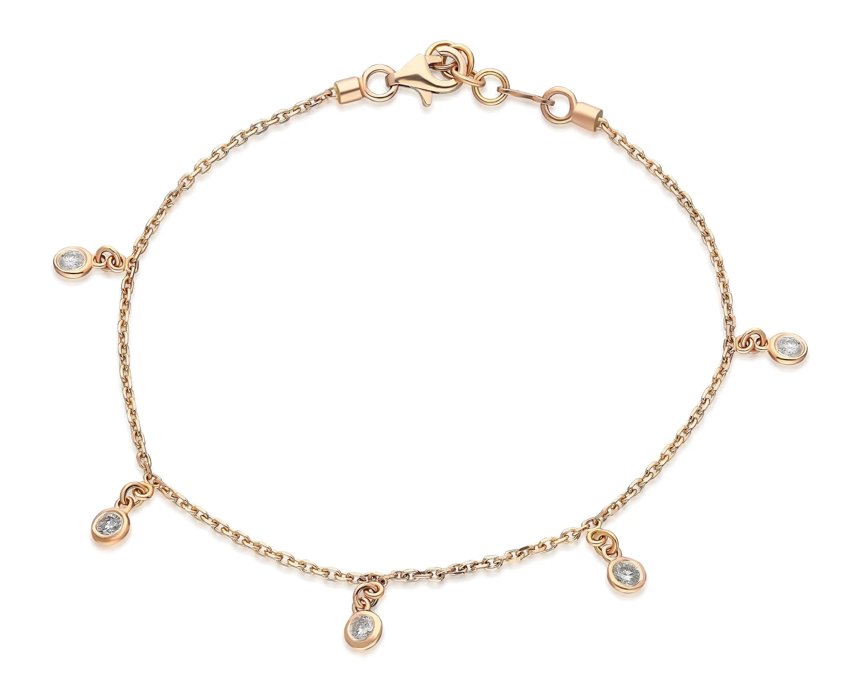 Drop Bezel Diamond Bracelet In 14K Gold Orizzo fine jewelry