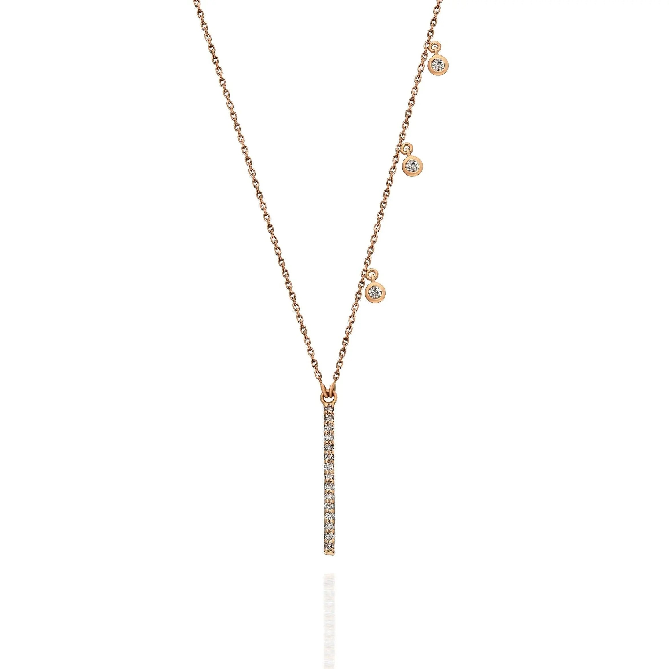 Dainty Diamond Charm Necklace in 14k Solid Gold Orizzo fine jewelry