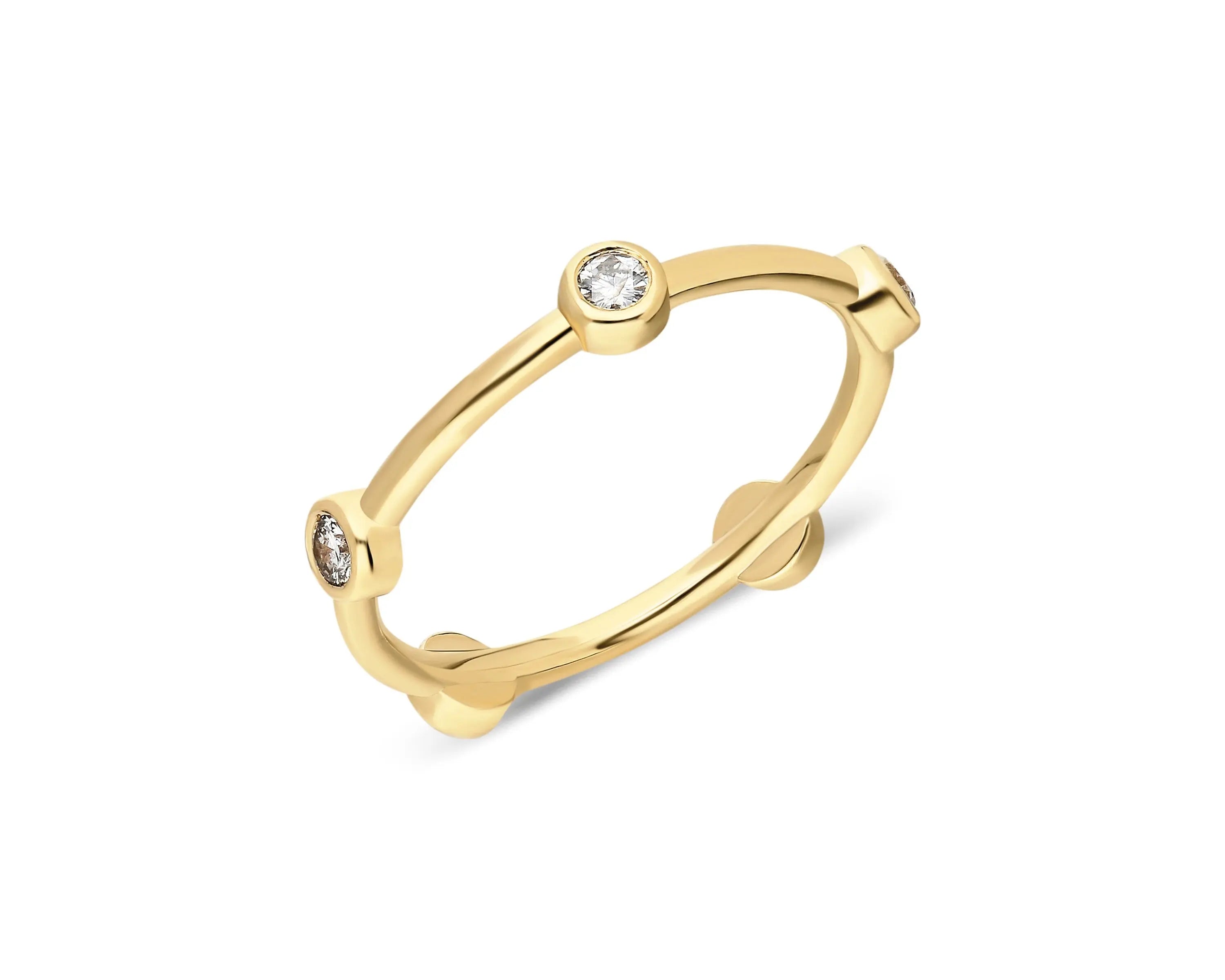 Bezel Set Round Eternity Band , Full Tour Diamond Ring , Alternative Wedding Band , Diamond Ring , Solid Gold Ring