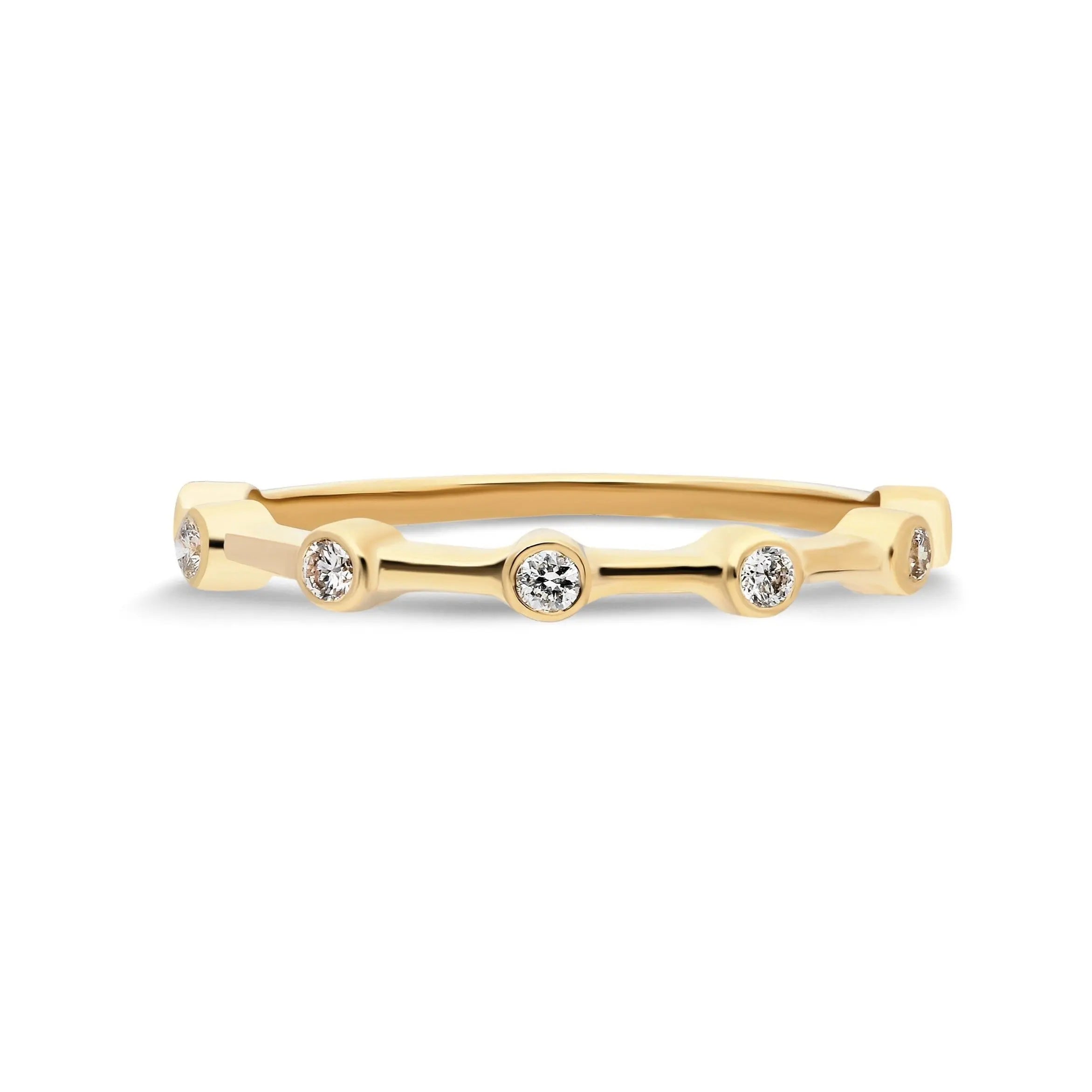 Bezel Diamond Stacking Ring , Bezel Diamond Band , Half Tour Diamond Ring , Thin Eternity Band , Dainty Ring , Delicate Ring