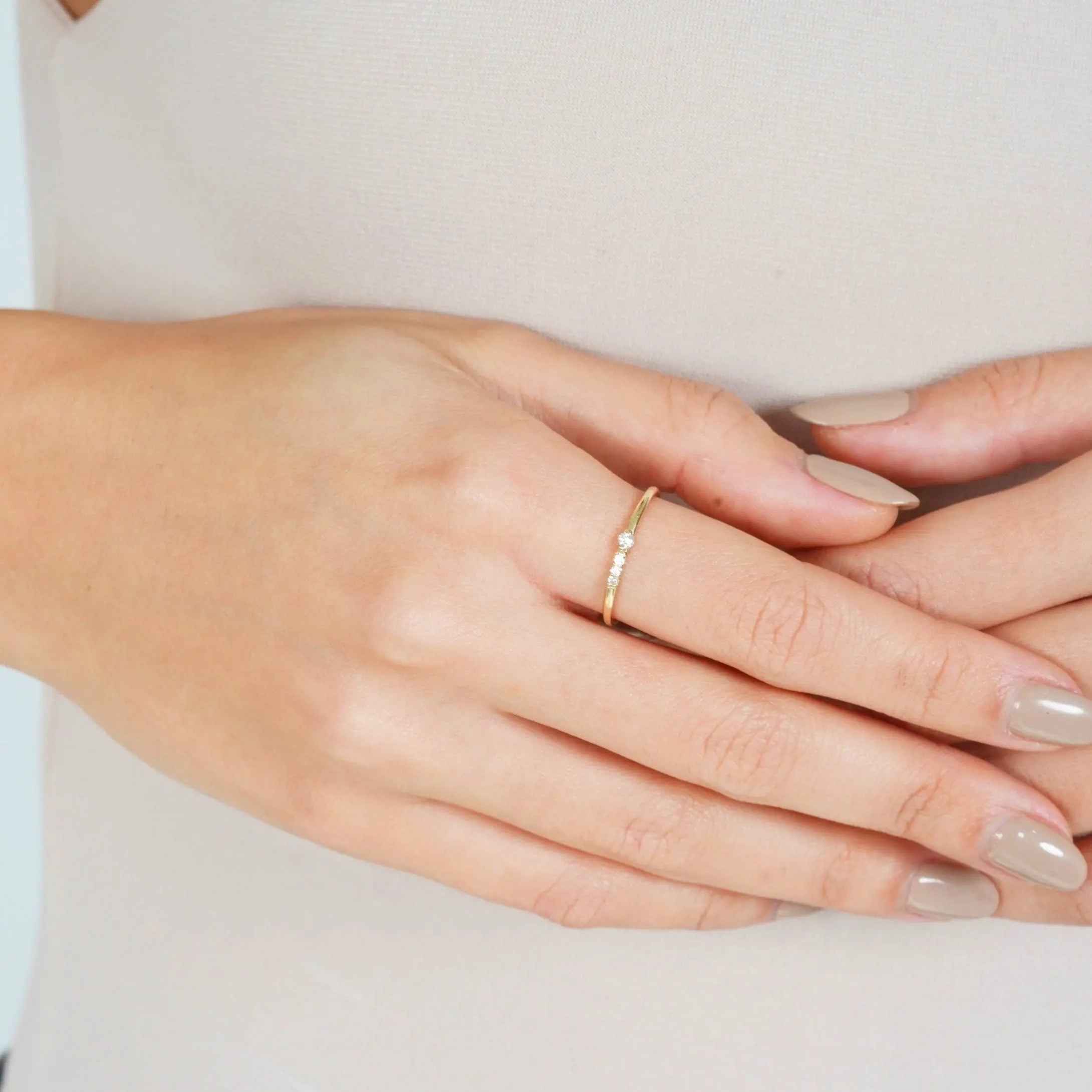 Dainty Diamond Ring , Diamond Ring , Solid Gold Ring , Delicate Ring , Minimal Diamond Ring , Gift For Her , Gold Ring