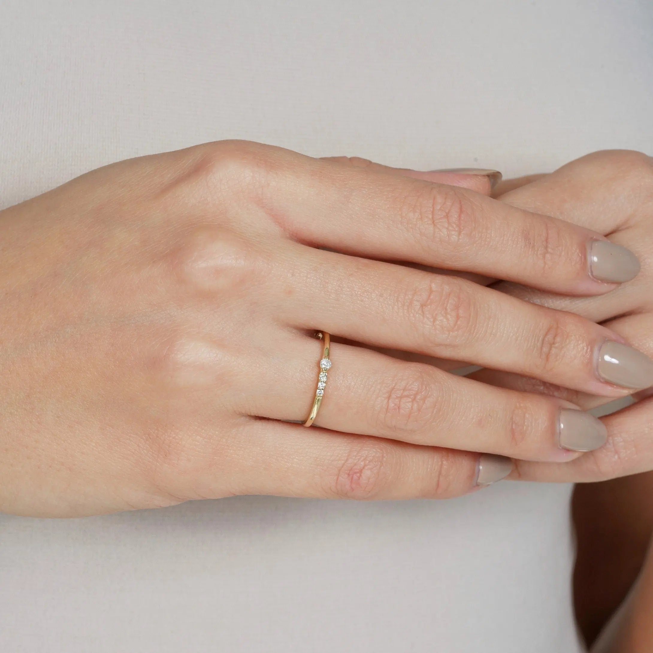 Dainty Diamond Ring , Diamond Ring , Solid Gold Ring , Delicate Ring , Minimal Diamond Ring , Gift For Her , Gold Ring