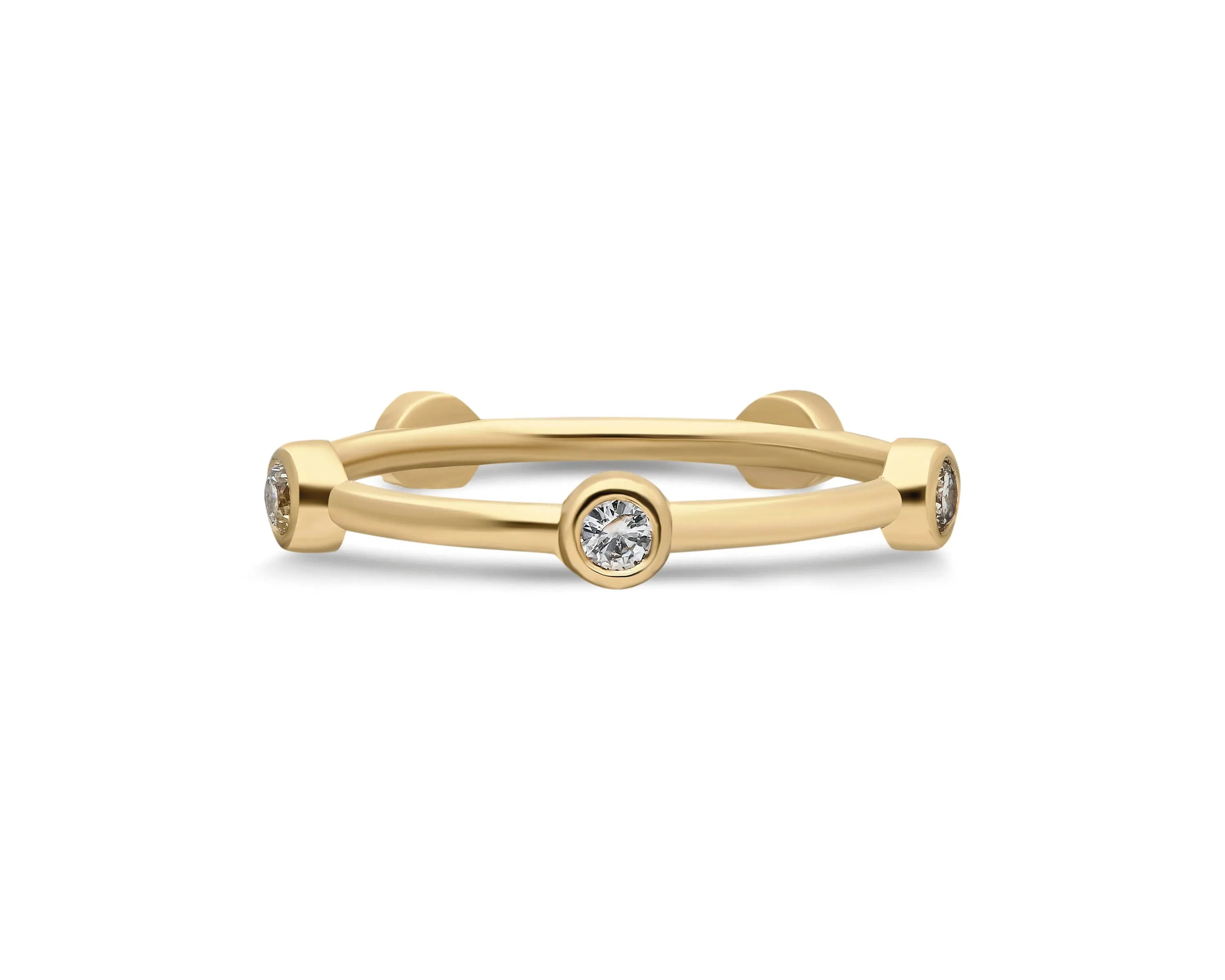 Bezel Set Round Eternity Band , Full Tour Diamond Ring , Alternative Wedding Band , Diamond Ring , Solid Gold Ring