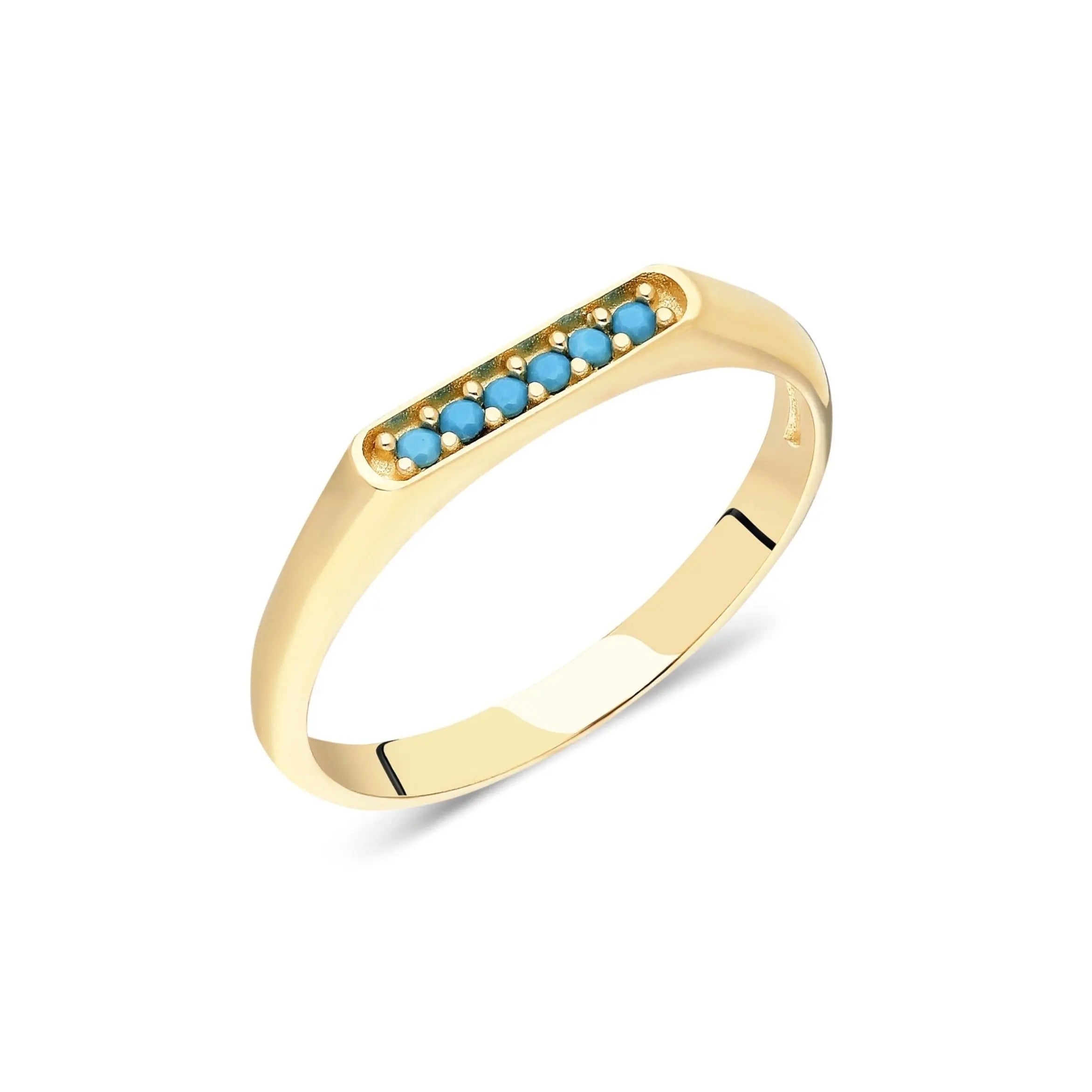 14 Karat Solid Gold Ring With Turquoise Orizzo fine jewelry